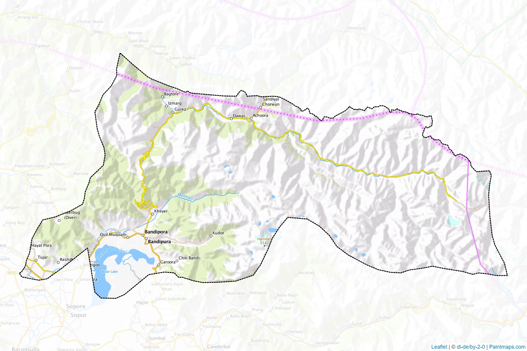 Bandipore (Jammu and Kashmir) Map Cropping Samples-1