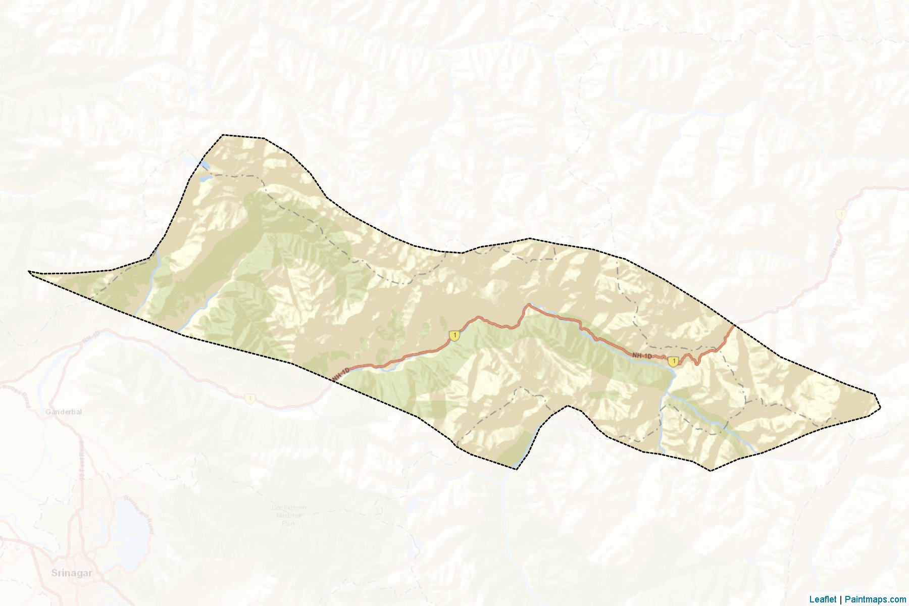 Ganderbal (Cemmu ve Keşmir) Haritası Örnekleri-2