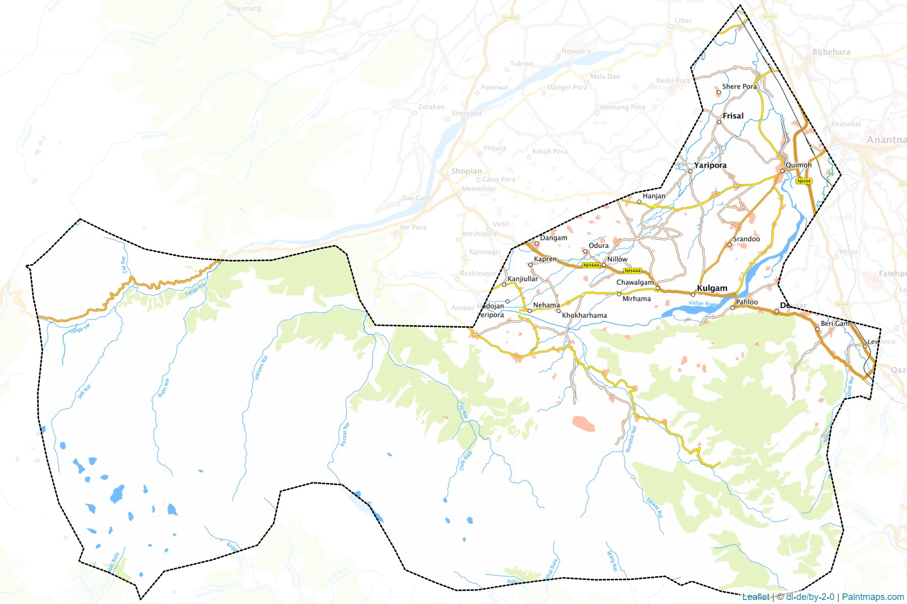 Kulgam (Jammu and Kashmir) Map Cropping Samples-1