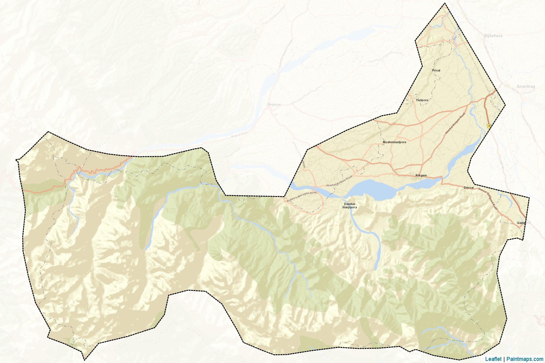 Kulgam (Jammu and Kashmir) Map Cropping Samples-2