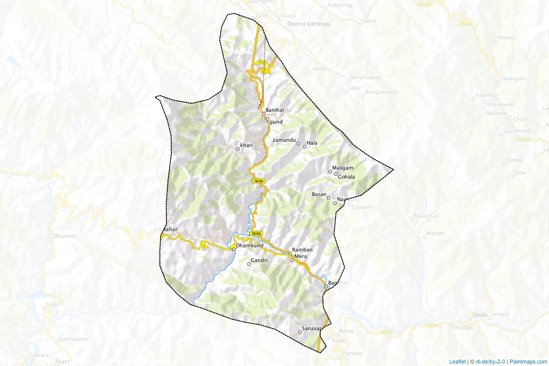 Ramban (Jammu and Kashmir) Map Cropping Samples-1