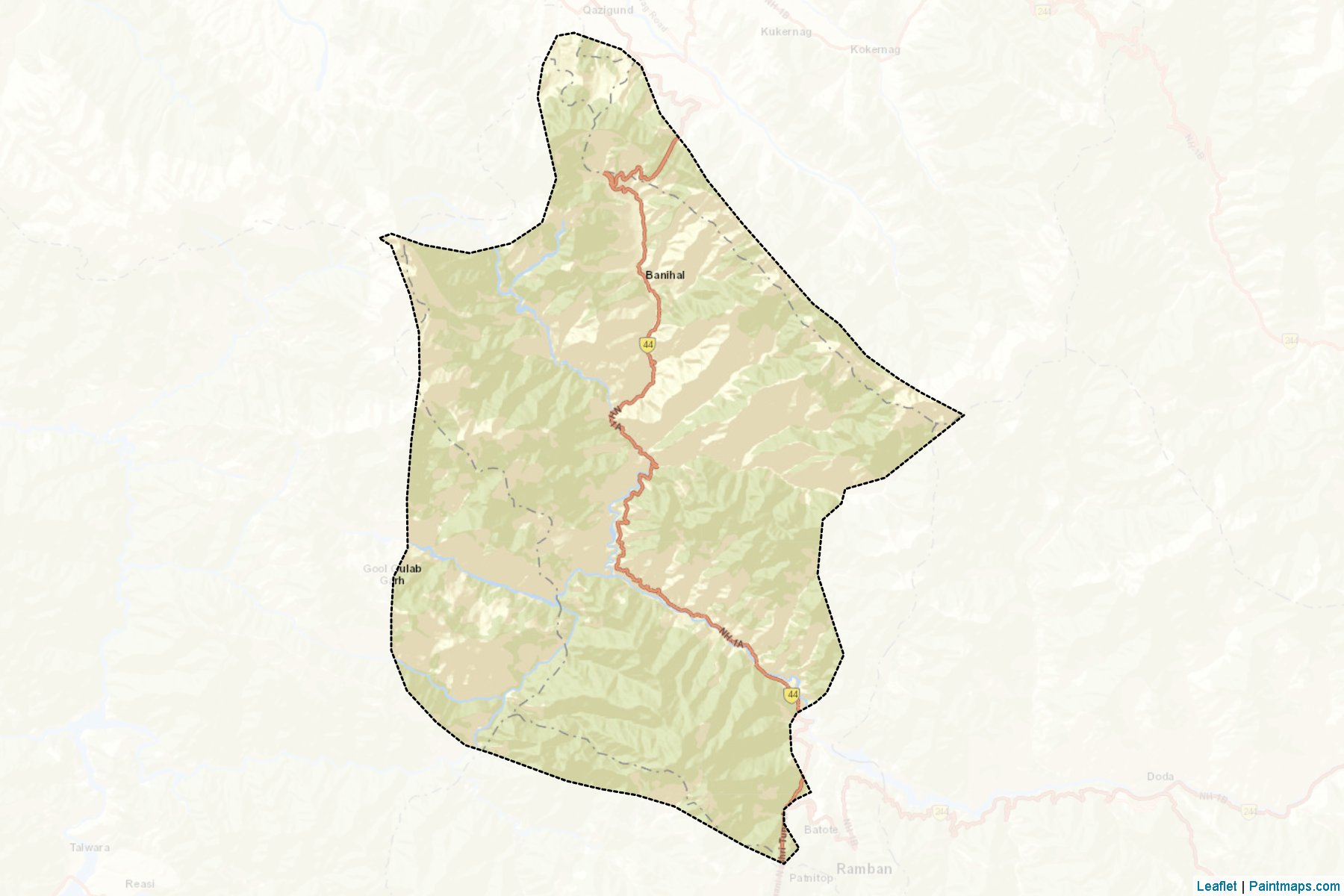 Ramban (Jammu and Kashmir) Map Cropping Samples-2