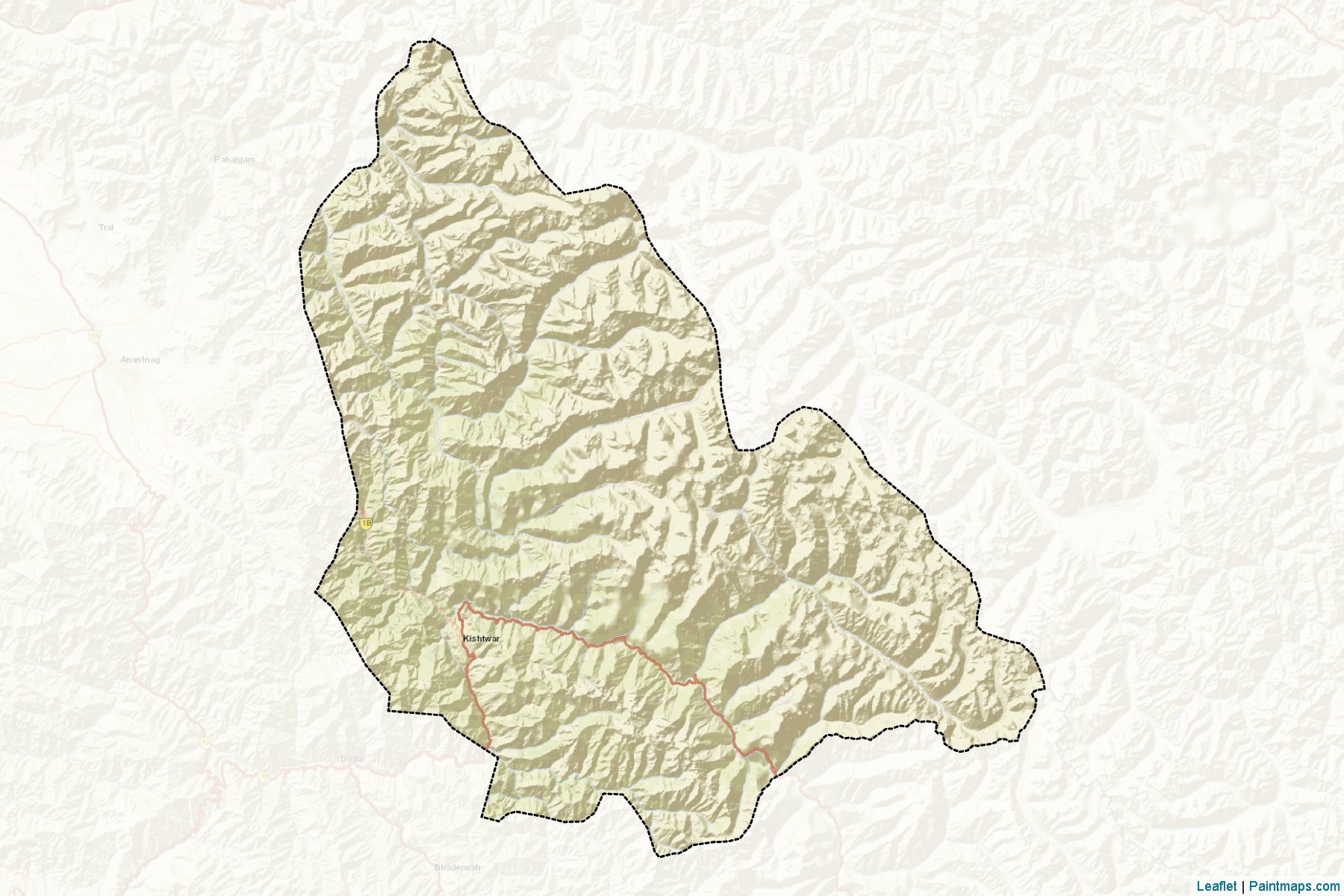 Kishtwar (Jammu and Kashmir) Map Cropping Samples-2