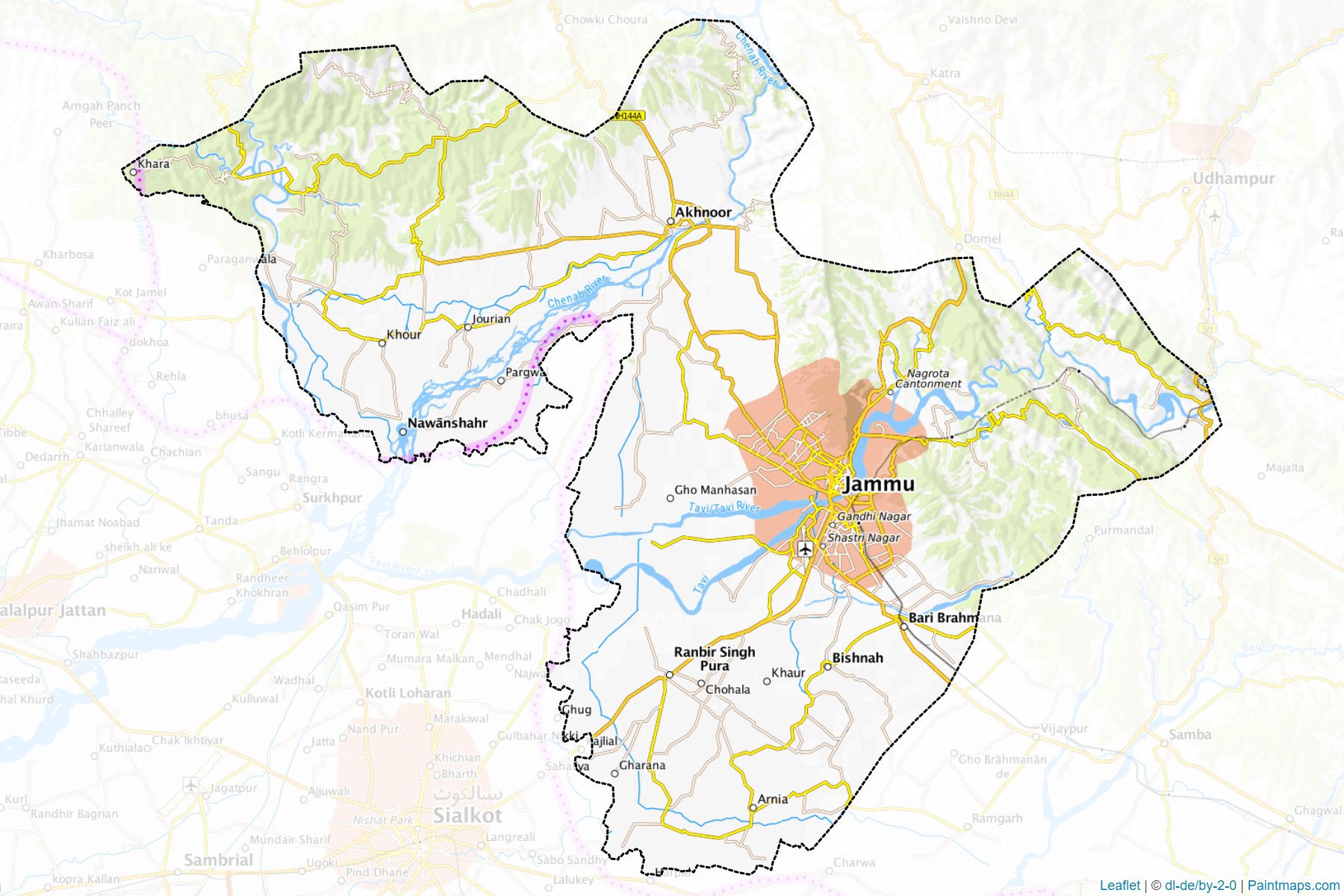 Jammu (Jammu and Kashmir) Map Cropping Samples-1