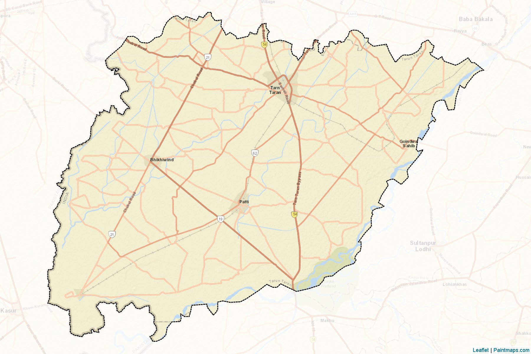 Muestras de recorte de mapas Tarn Taran (Punjab)-2