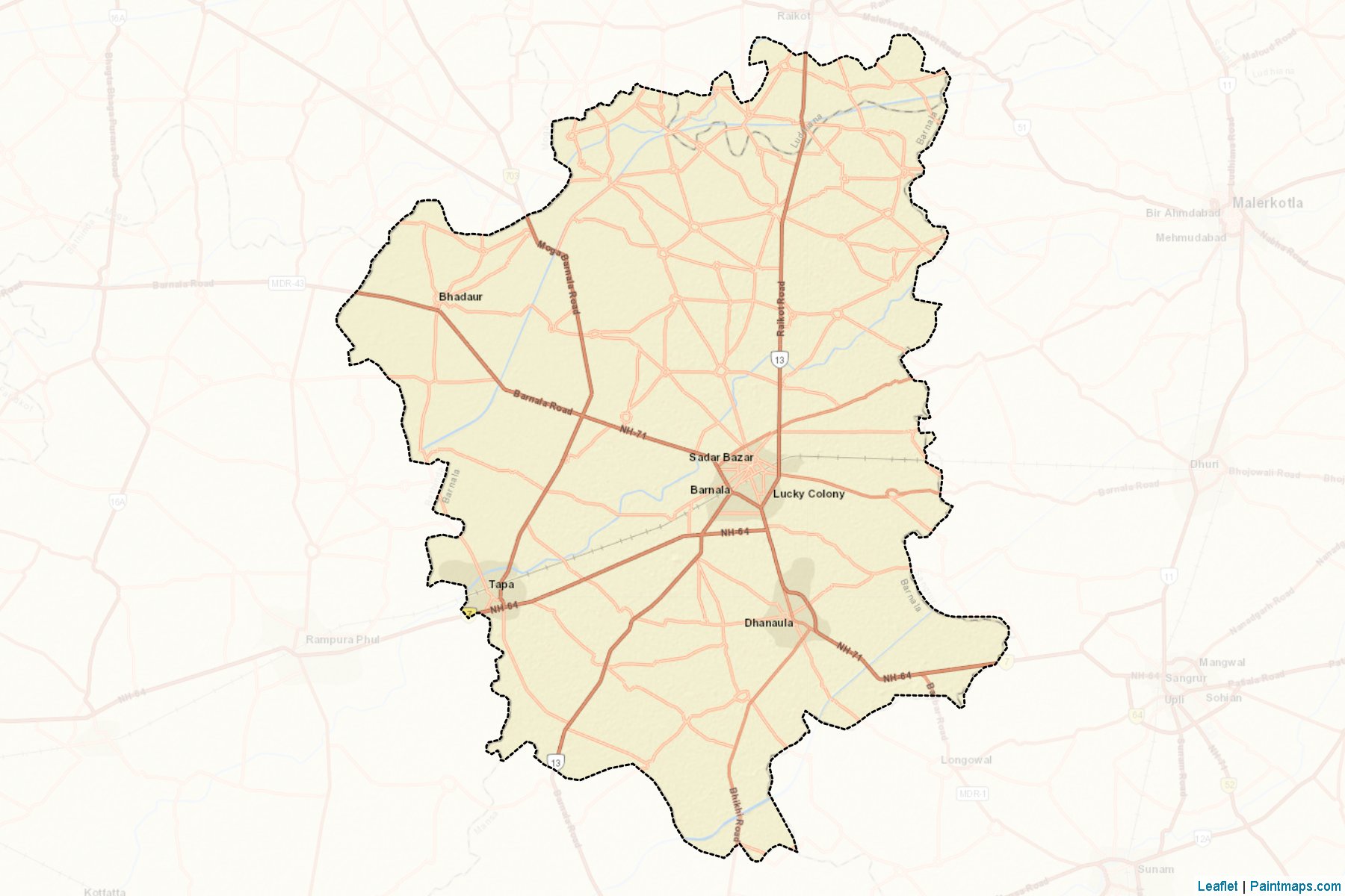 Barnala (Punjab) Map Cropping Samples-2