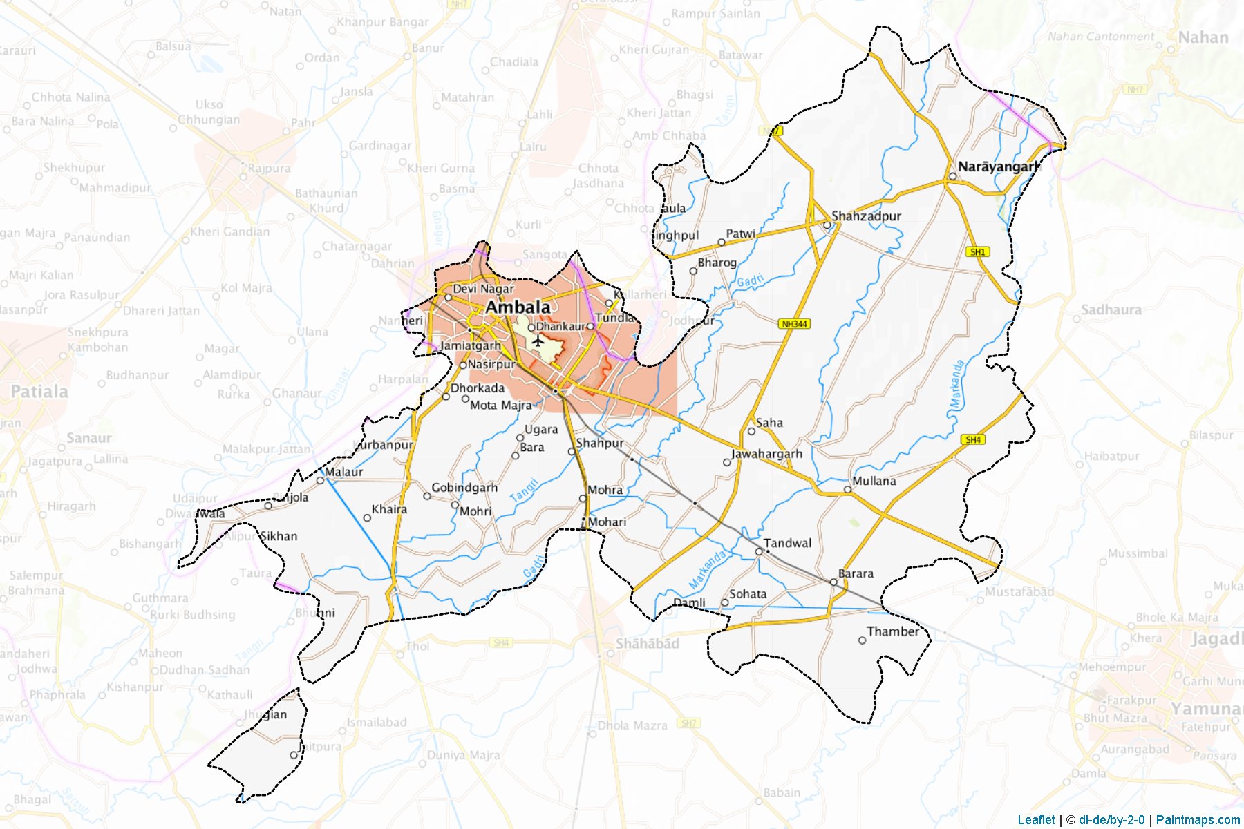 Ambala (Haryana) Haritası Örnekleri-1