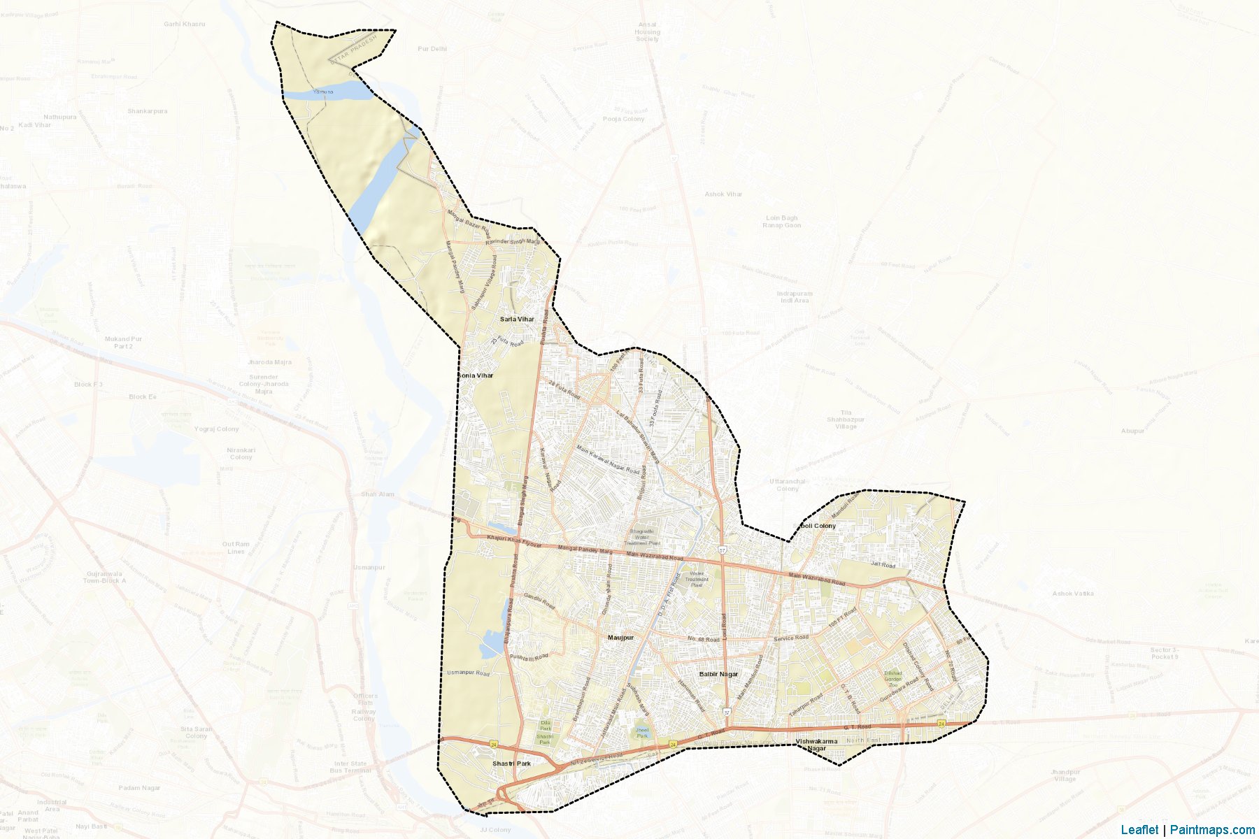 North East Delhi (Delhi) Map Cropping Samples-2