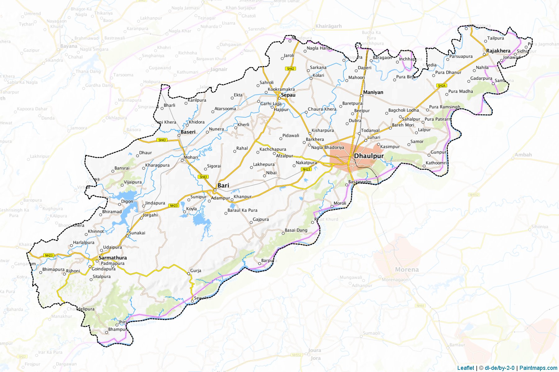 Dhaulpur (Racastan) Haritası Örnekleri-1