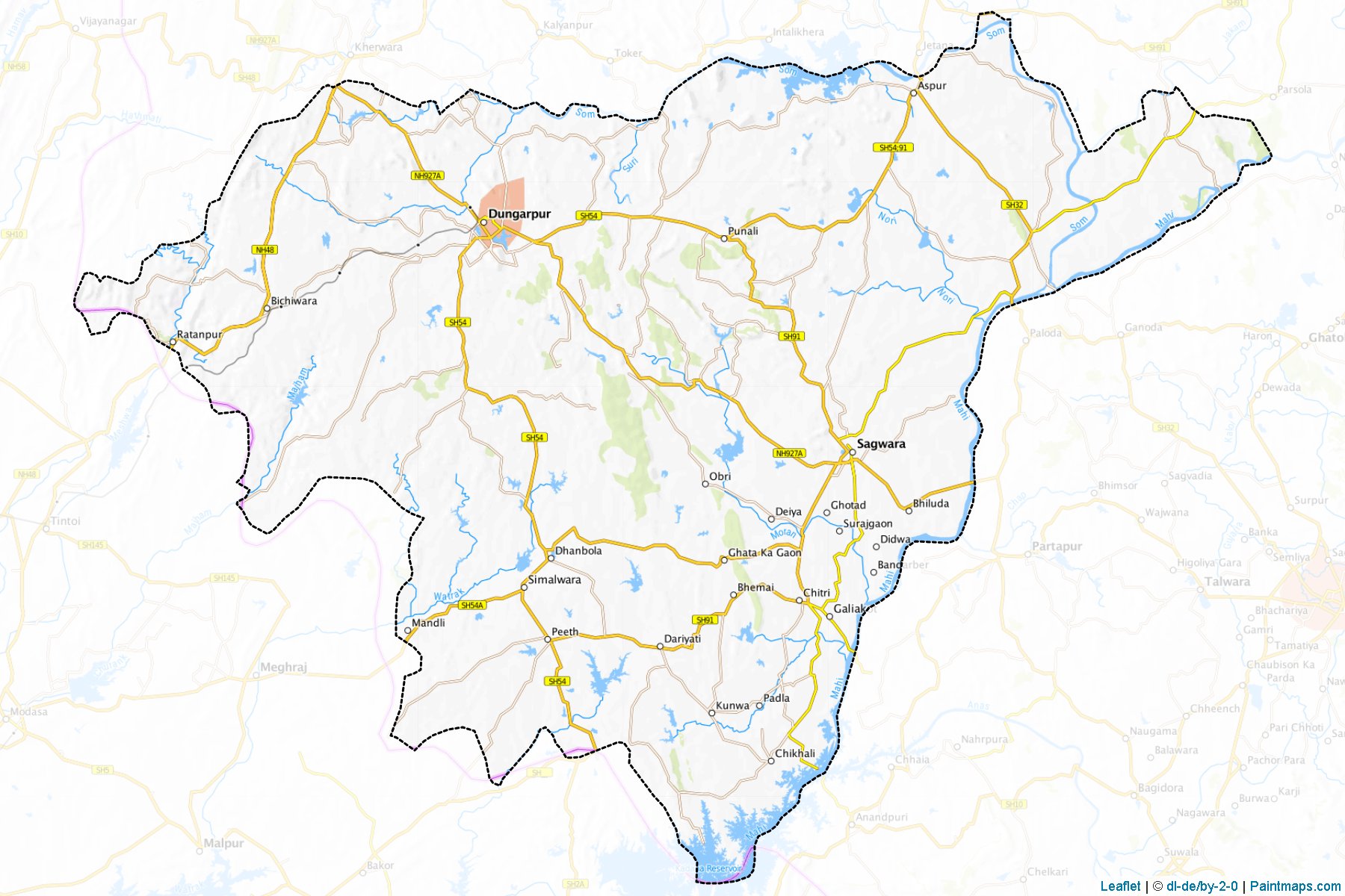 Dungarpur (Rajasthan) Map Cropping Samples-1