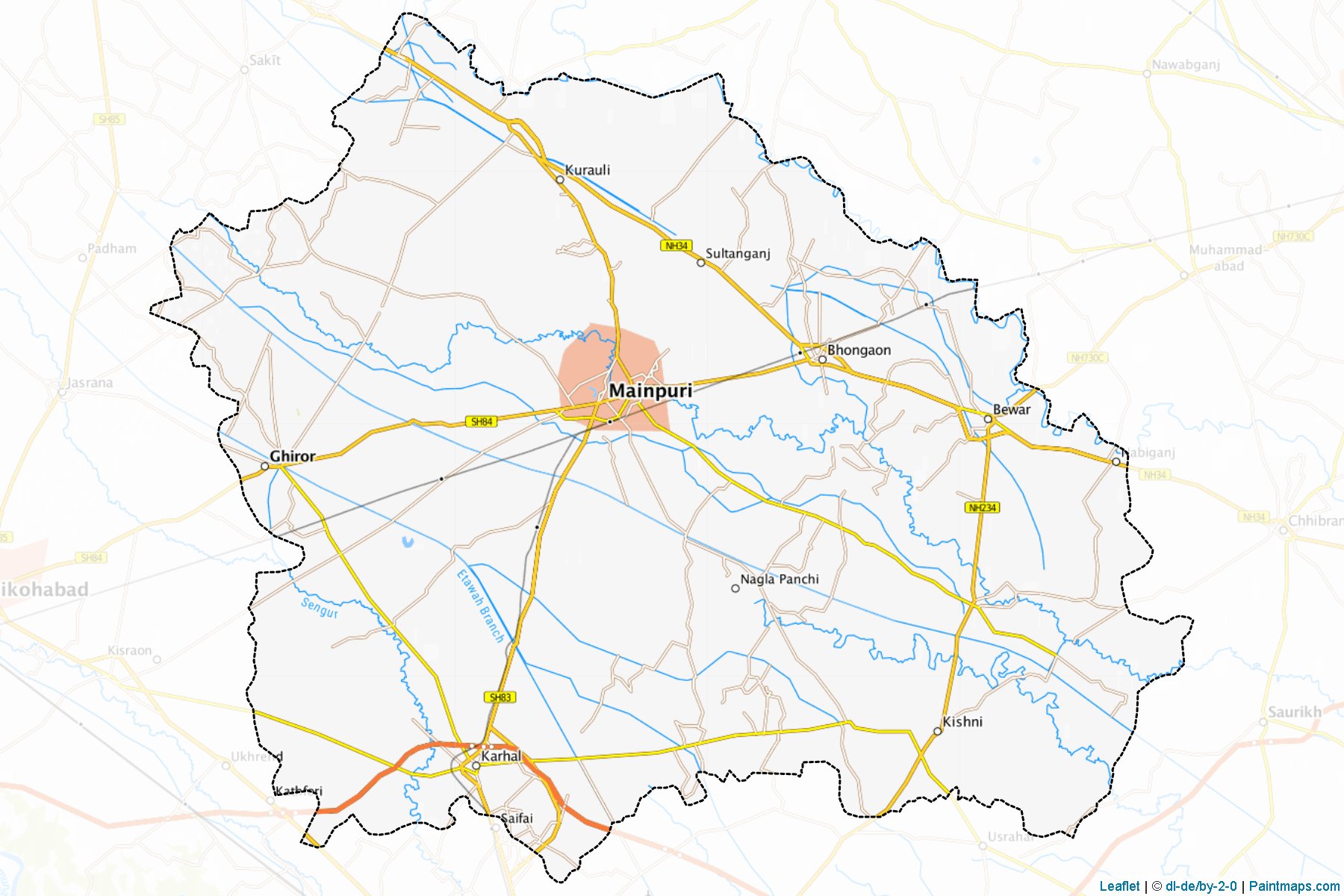 Mainpuri (Uttar Pradesh) Map Cropping Samples-1