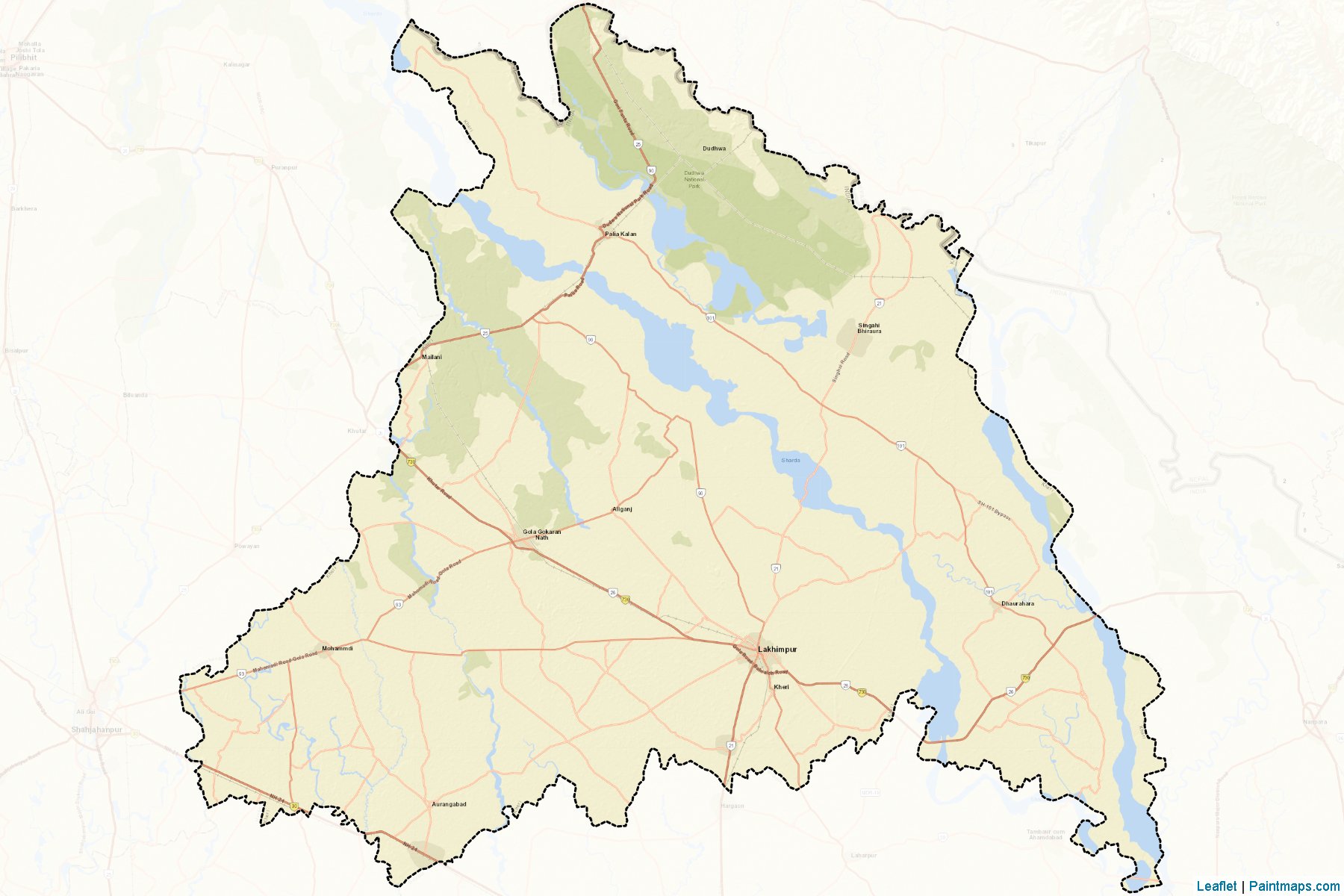 Lakhimpur Kheri (Uttar Pradesh) Map Cropping Samples-2