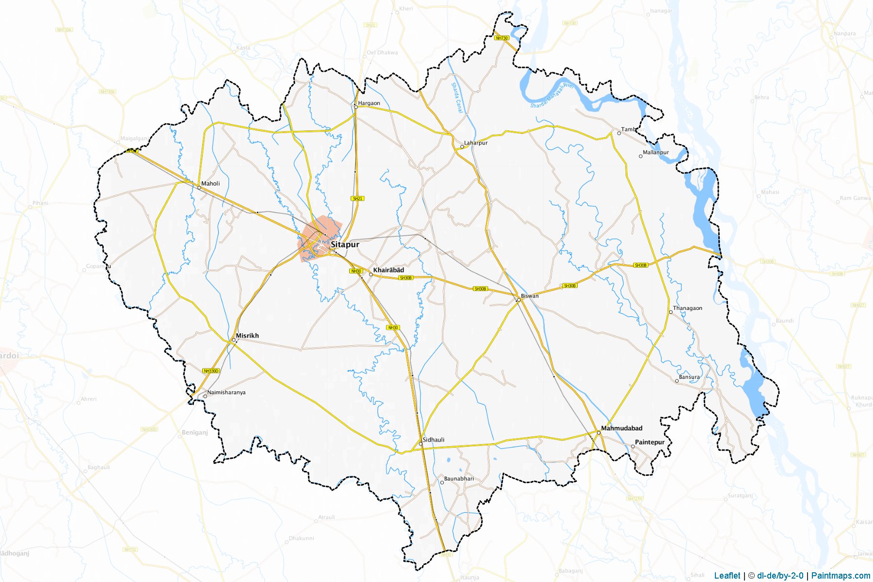 Sitapur (Uttar Pradesh) Map Cropping Samples-1