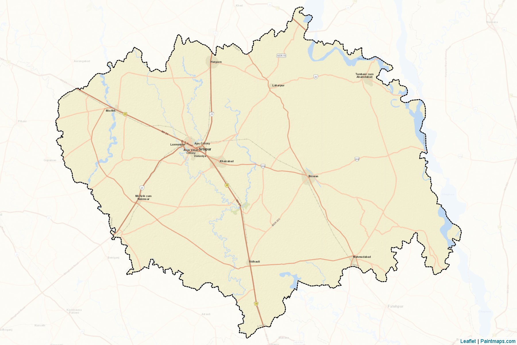 Sitapur (Uttar Pradesh) Map Cropping Samples-2