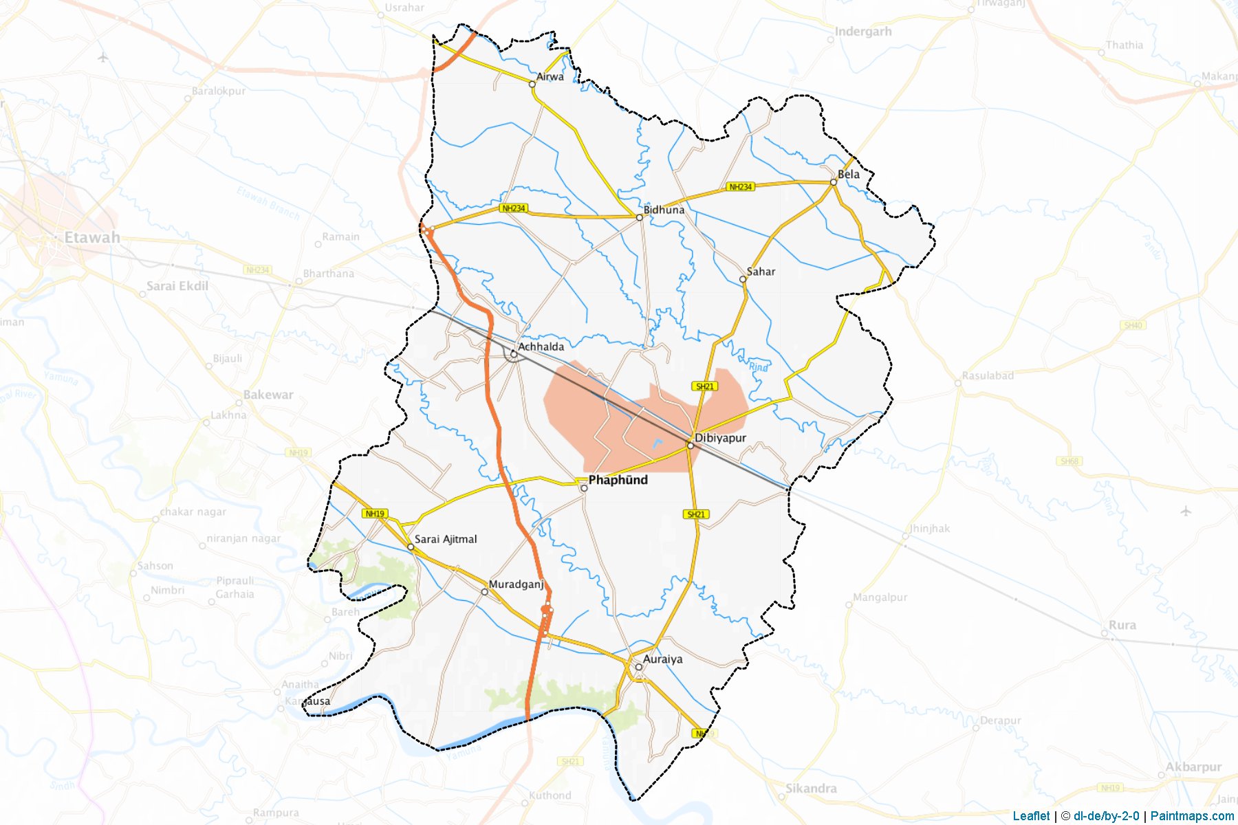 Muestras de recorte de mapas Auraiya (Uttar Pradesh)-1