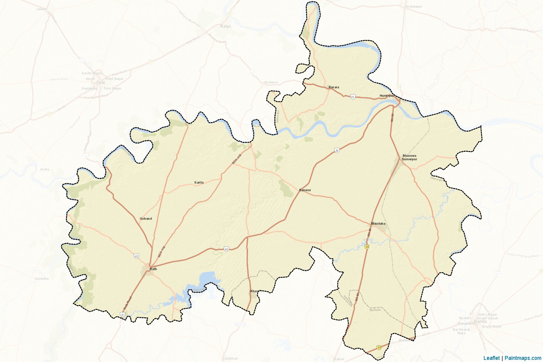 Hamirpur (Uttar Pradesh) Map Cropping Samples-2