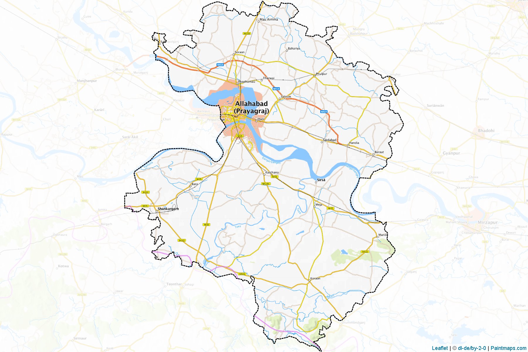 Allahabad (Uttar Pradesh) Map Cropping Samples-1