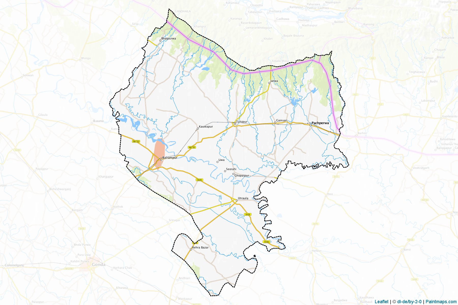 Balrampur (Uttar Pradesh) Map Cropping Samples-1