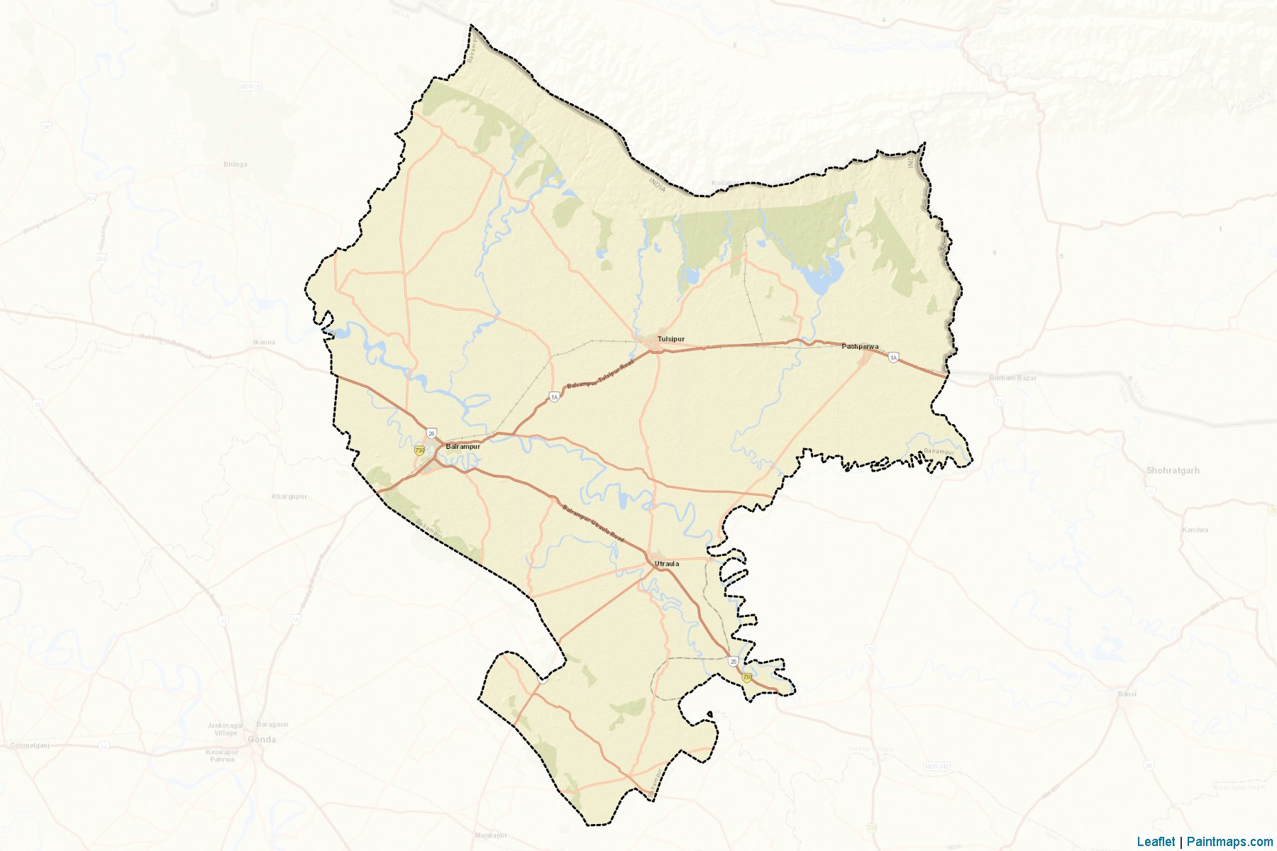 Balrampur (Uttar Pradesh) Map Cropping Samples-2