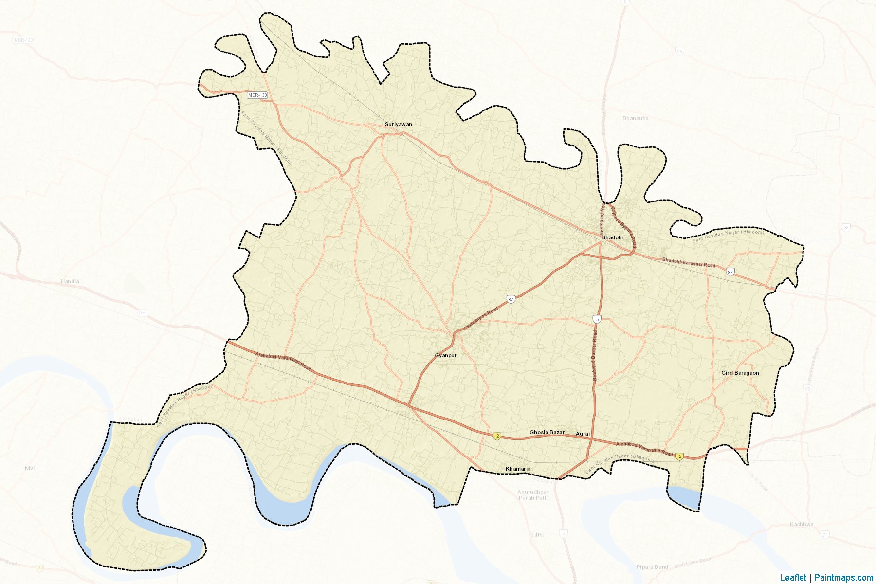 Sant Ravi Das Nagar (Uttar Pradesh) Map Cropping Samples-2