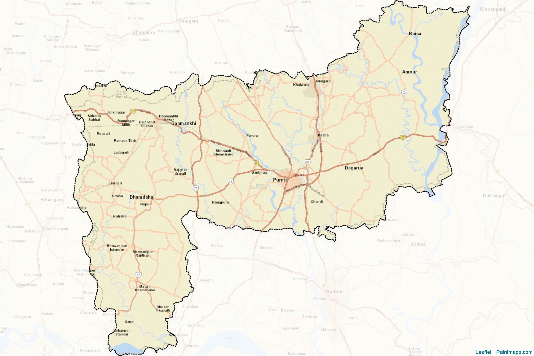 Purnia (Bihar) Map Cropping Samples-2