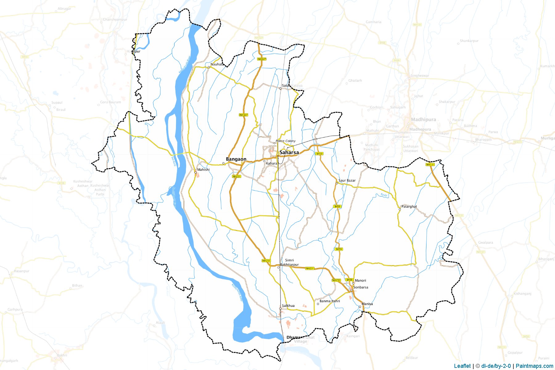 Saharsa (Bihar) Map Cropping Samples-1