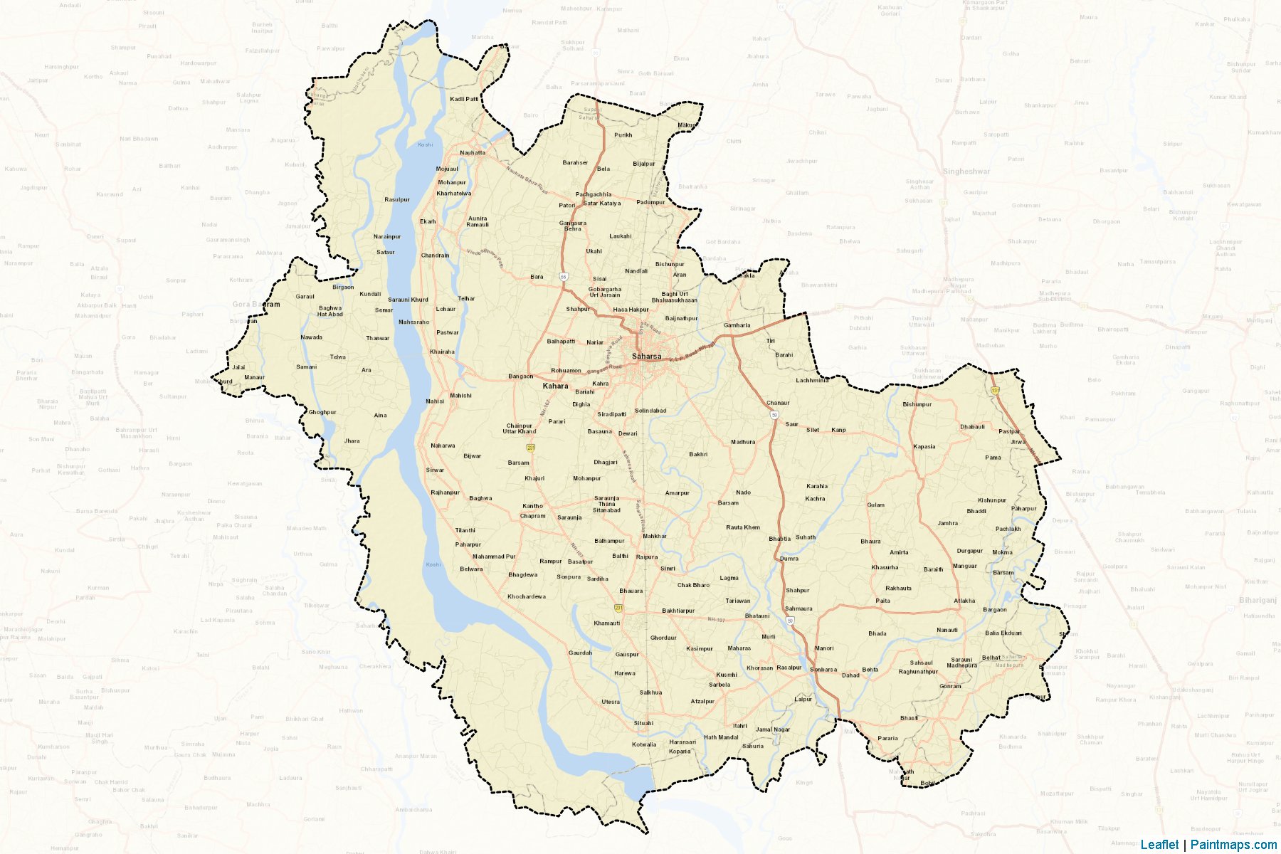 Saharsa (Bihar) Map Cropping Samples-2