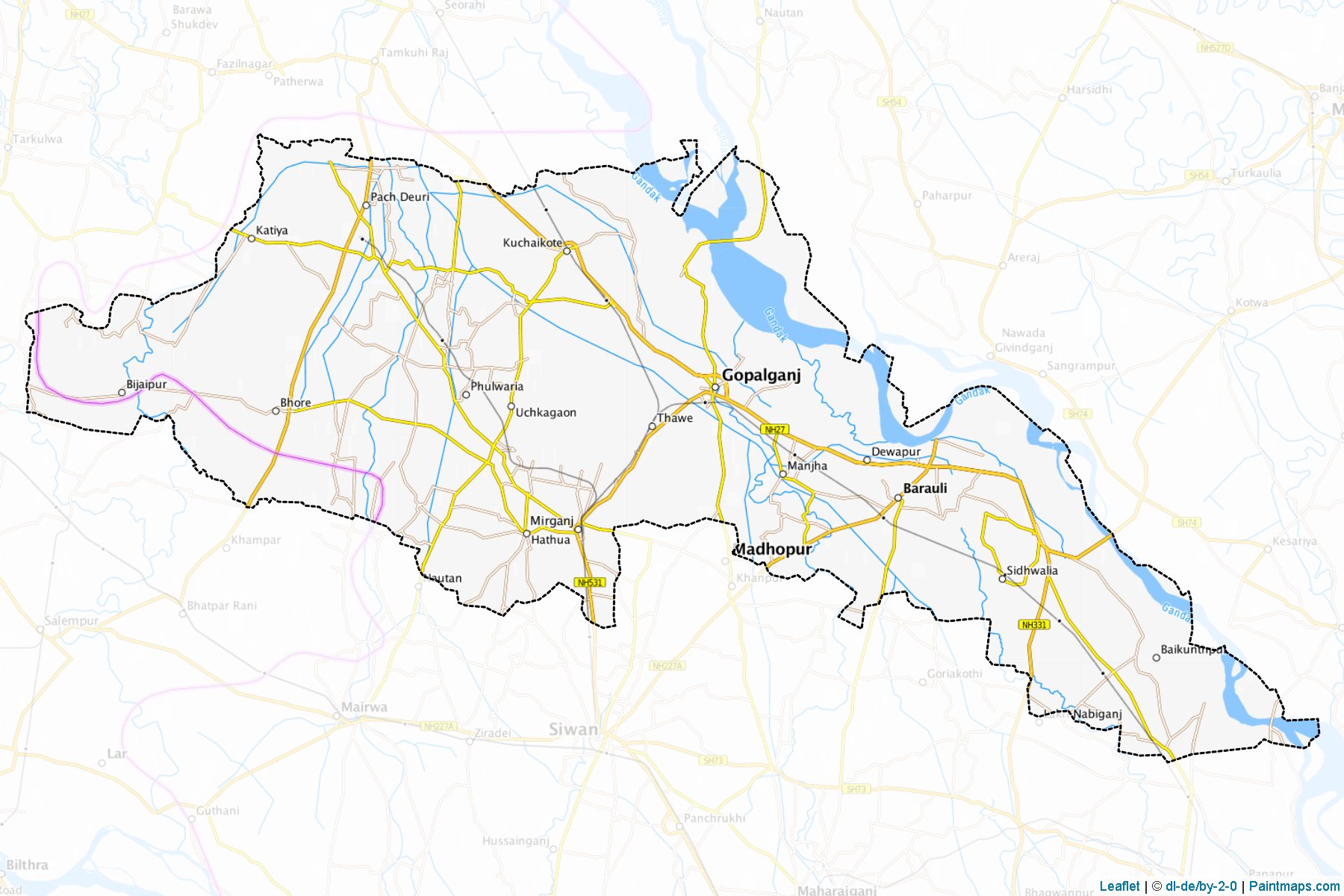 Gopalganj (Bihar) Map Cropping Samples-1