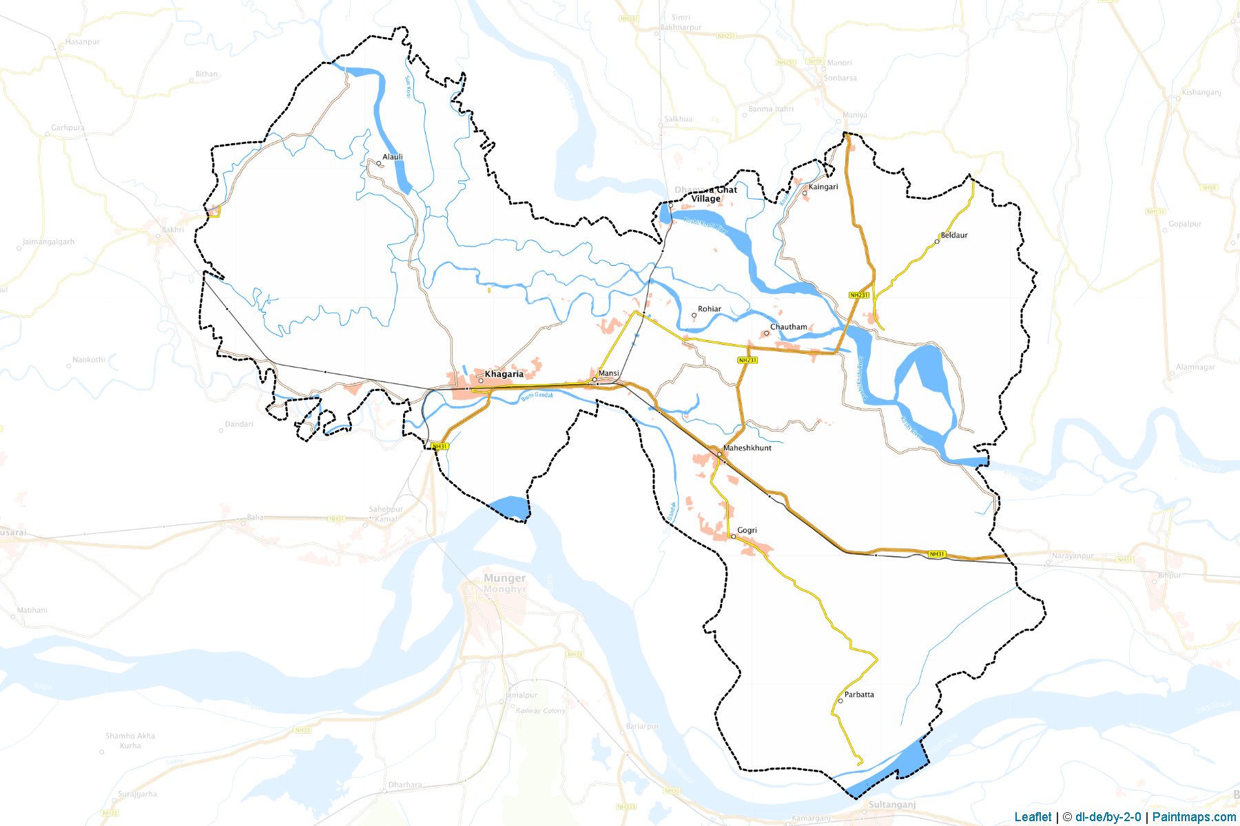 Khagaria (Bihar) Map Cropping Samples-1