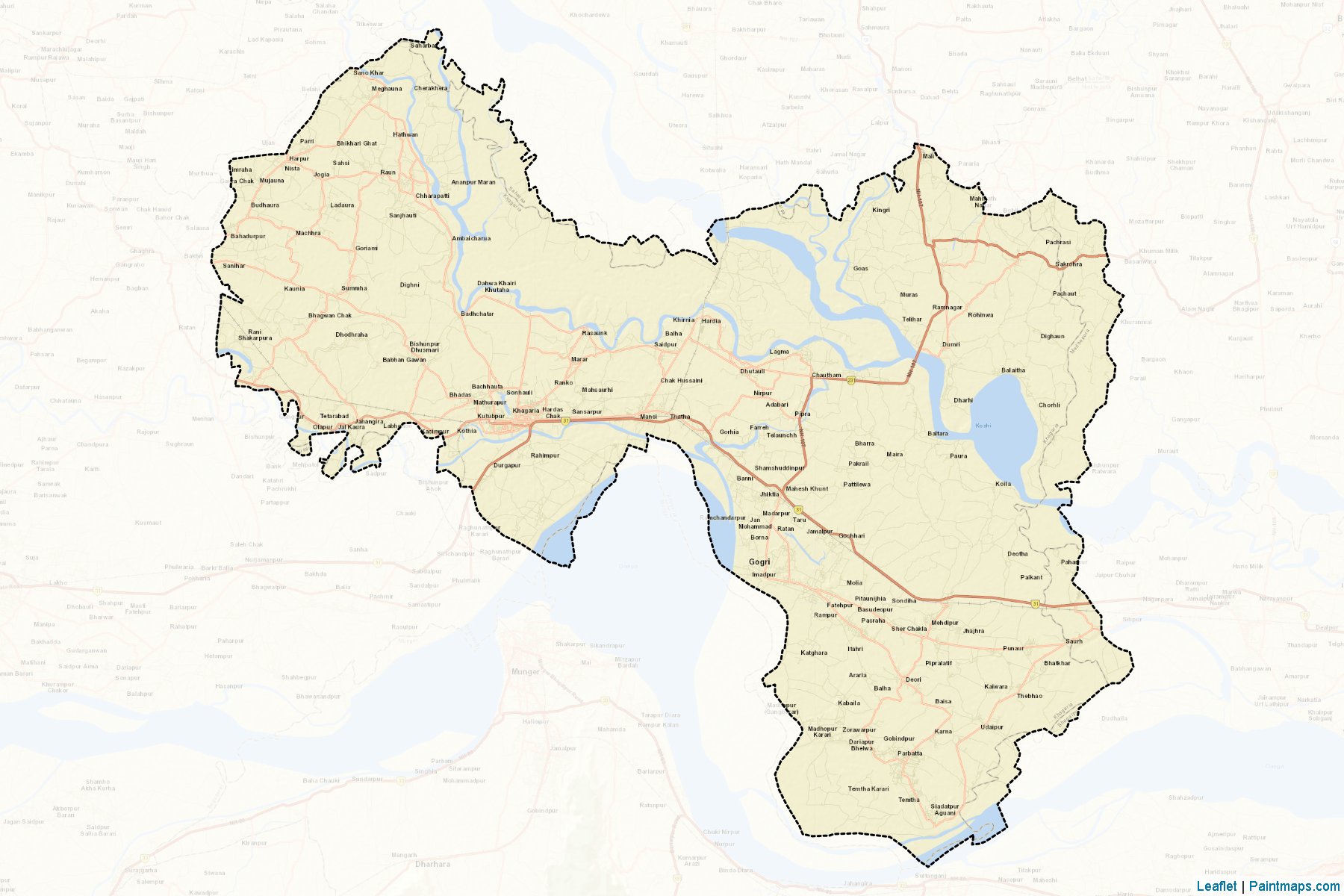 Khagaria (Bihar) Map Cropping Samples-2