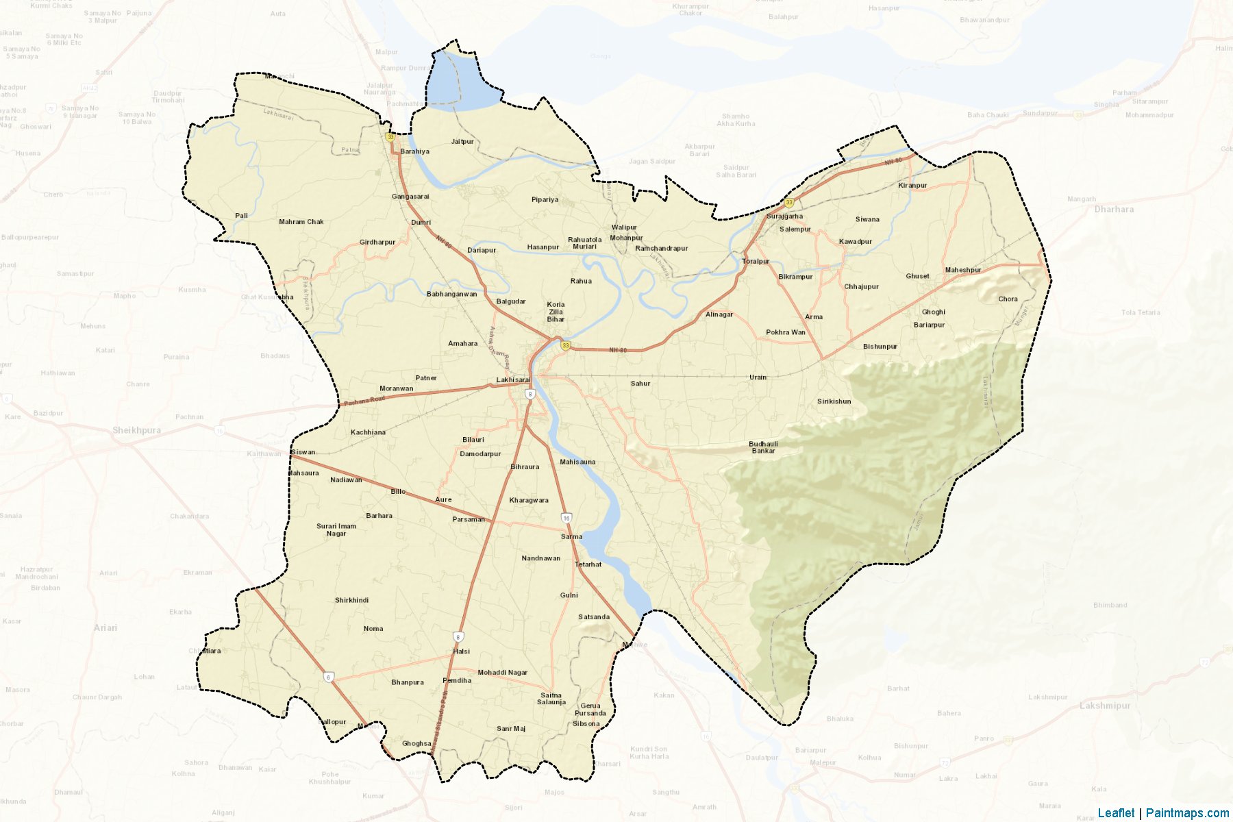 Lakhisarai (Bihar) Map Cropping Samples-2