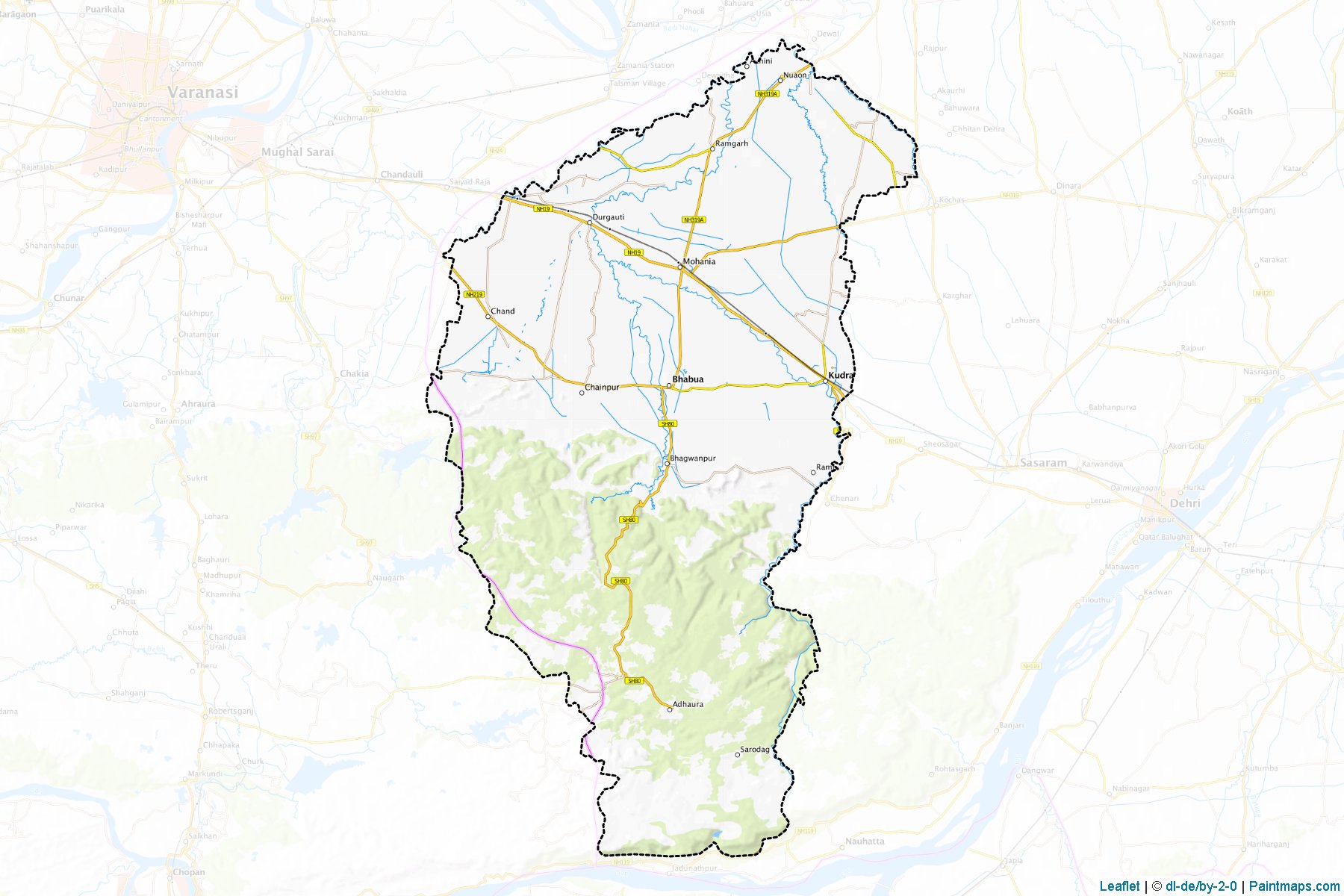 Kaimur (Bihar) Map Cropping Samples-1