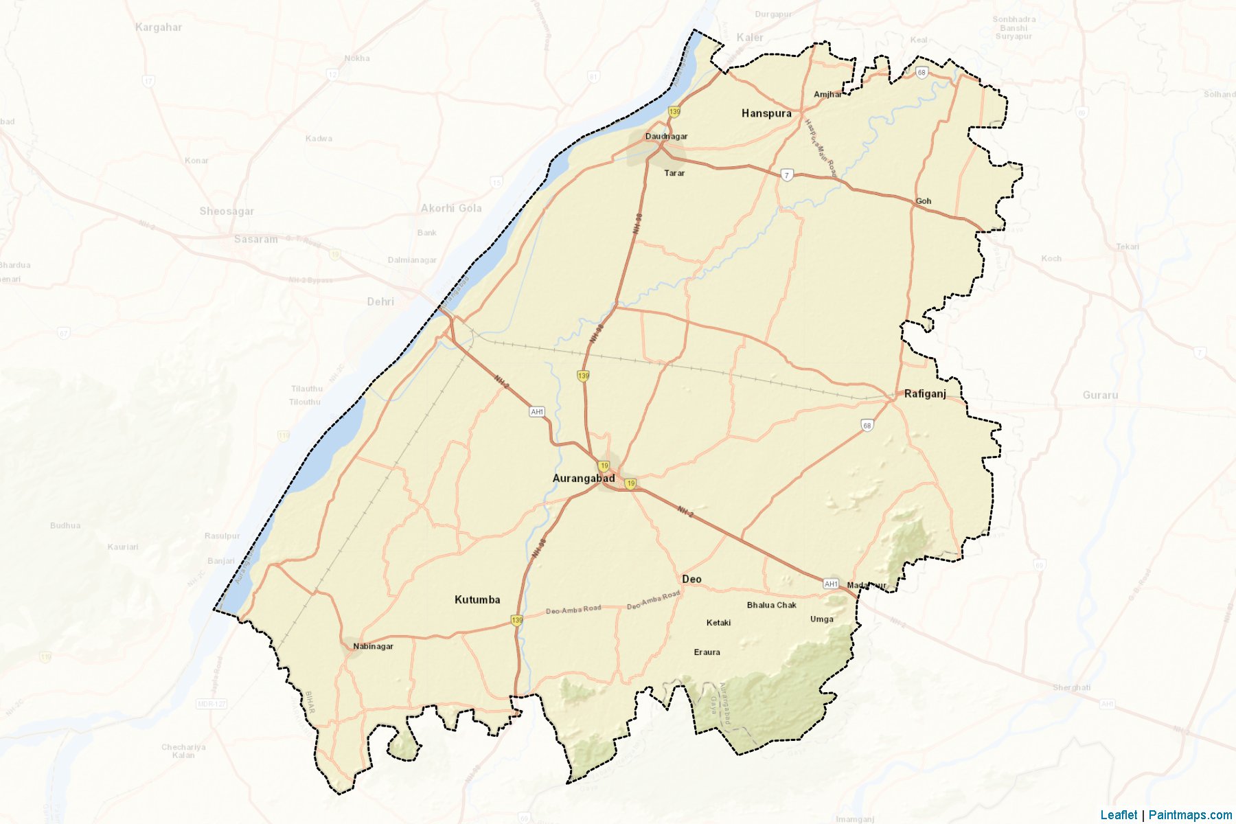 Aurangabad (Bihar) Map Cropping Samples-2