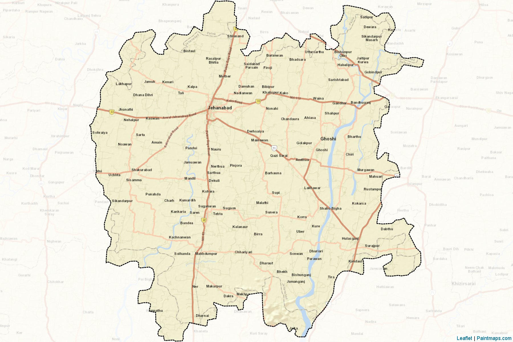 Jehanabad (Bihar) Map Cropping Samples-2