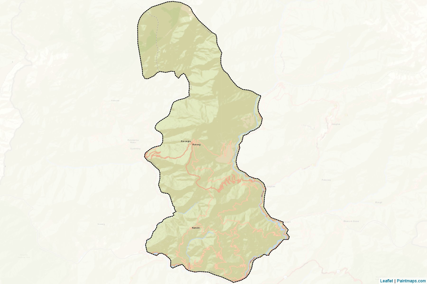 Muestras de recorte de mapas South (Sikkim)-2