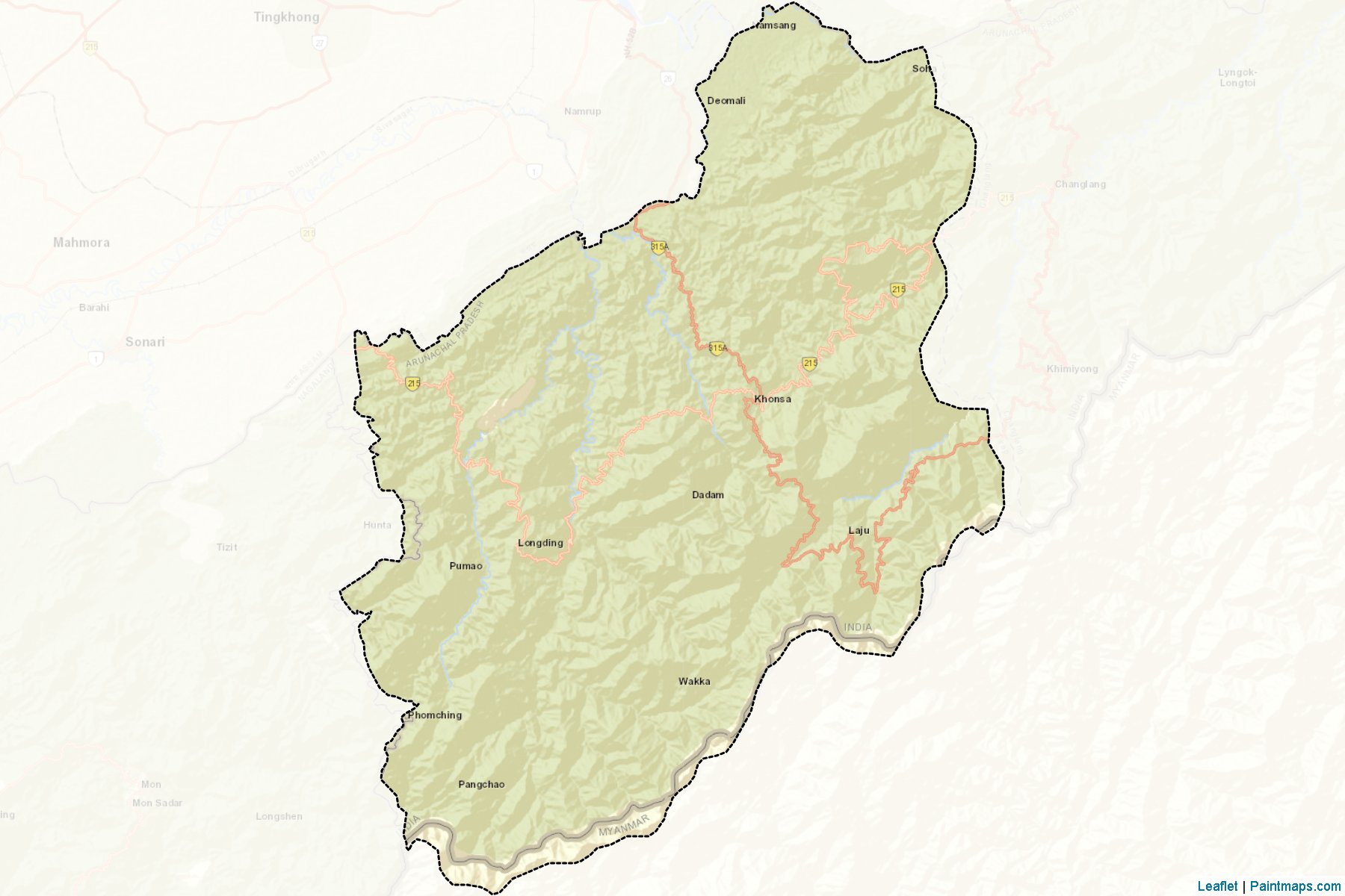 Tirap (Arunachal Pradesh) Map Cropping Samples-2