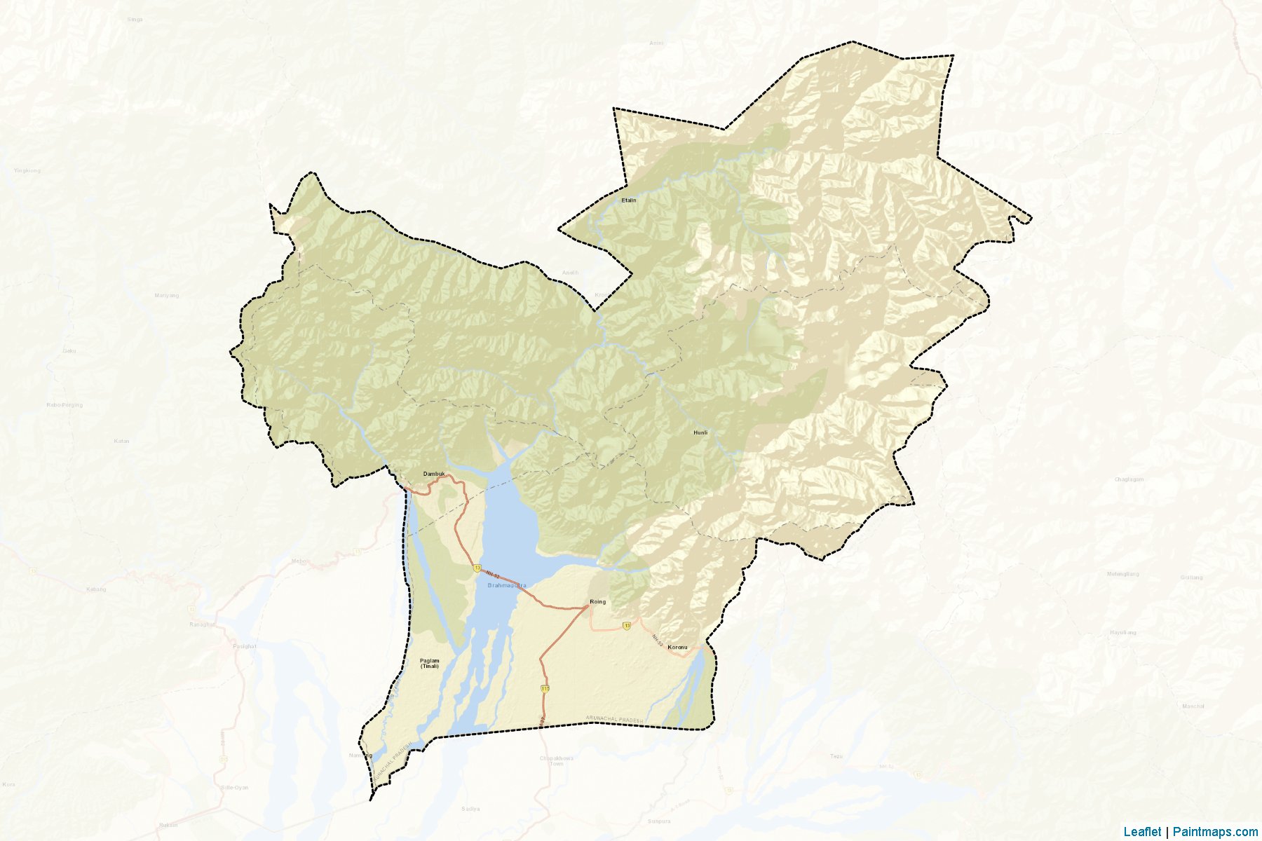 Lower Dibang Valley (Arunachal Pradesh) Map Cropping Samples-2