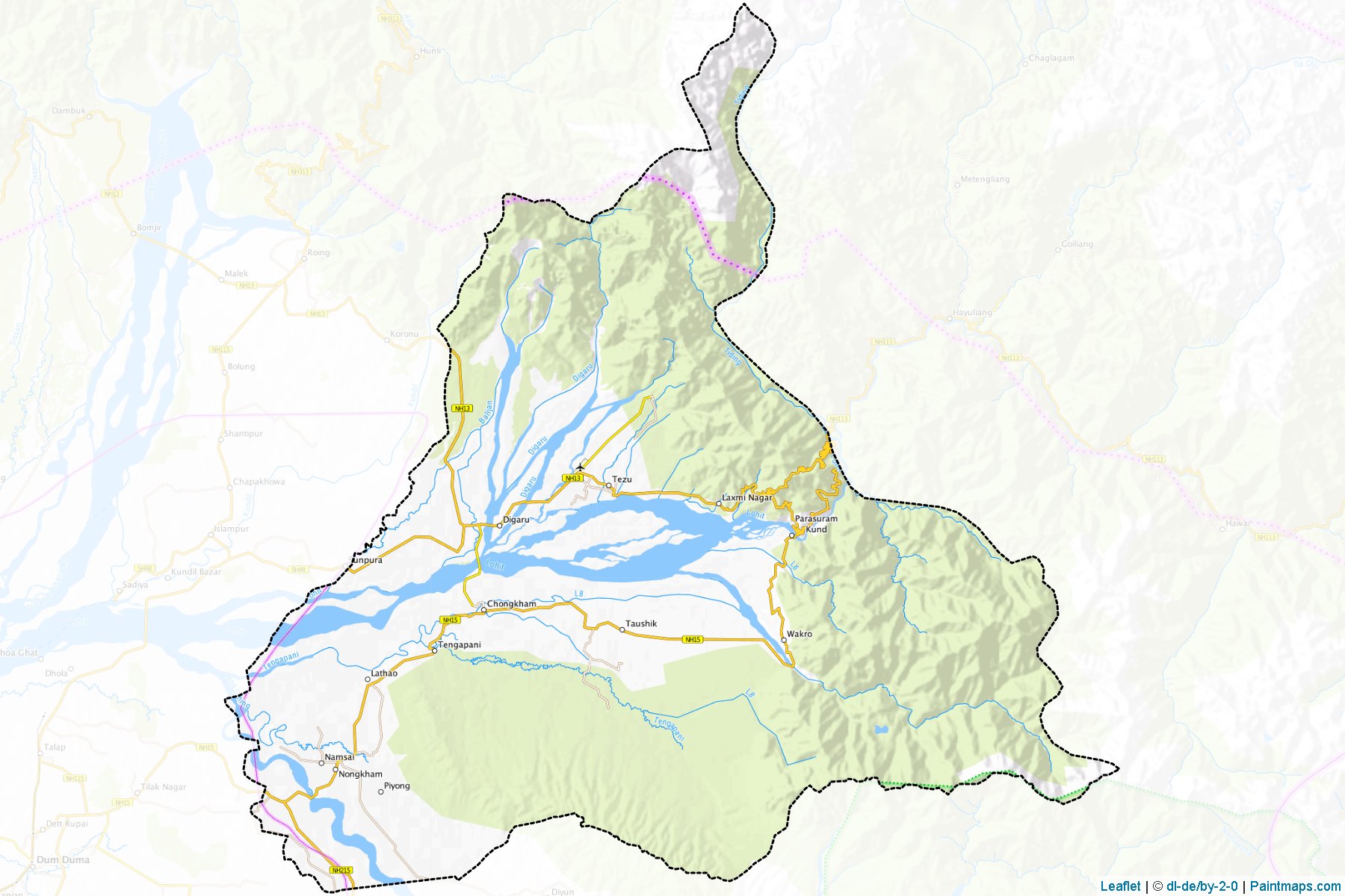 Lohit (Arunachal Pradesh) Map Cropping Samples-1