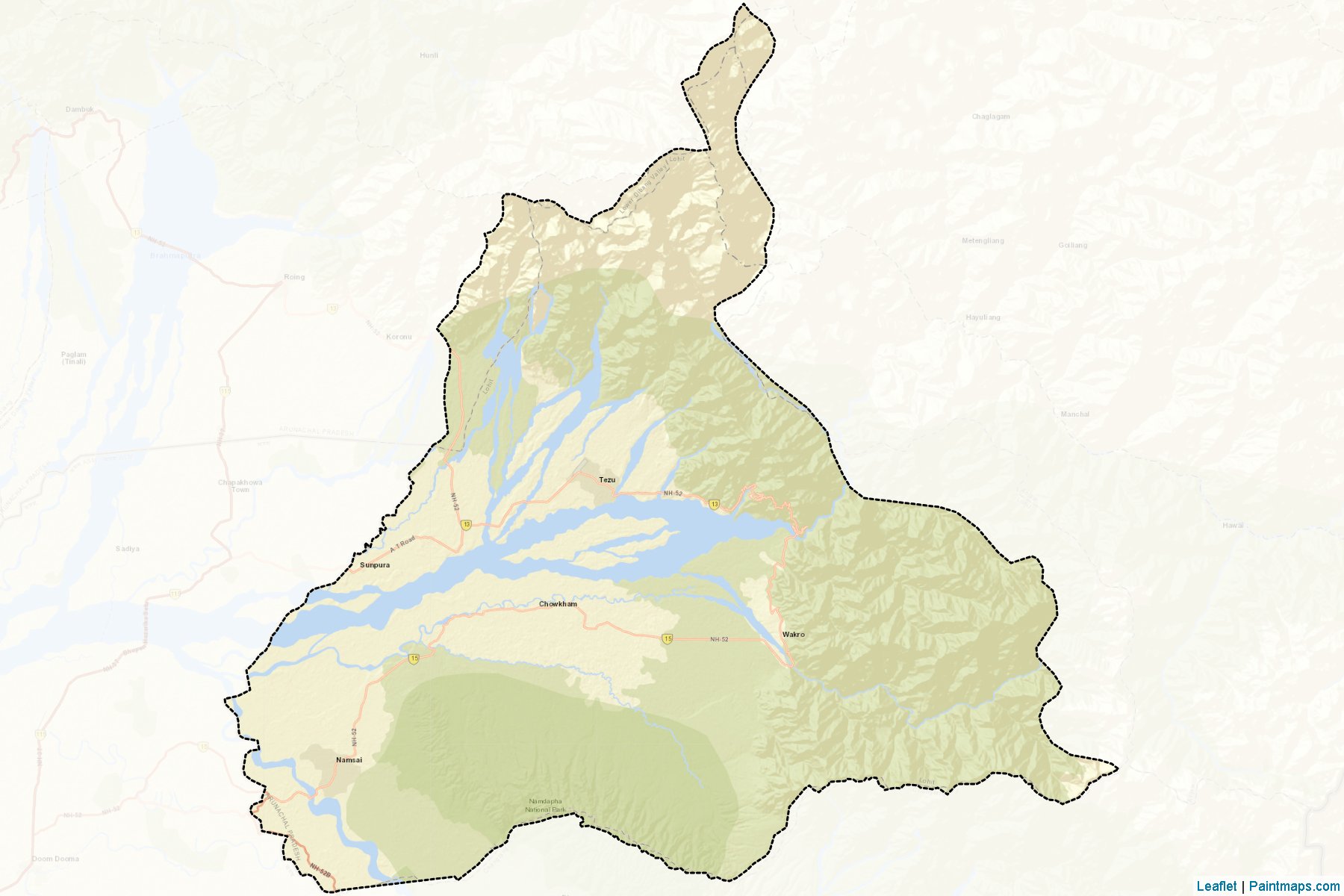 Lohit (Arunachal Pradesh) Map Cropping Samples-2