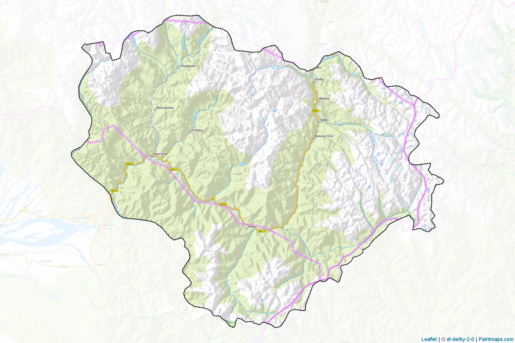 Anjaw (Arunachal Pradesh) Map Cropping Samples-1