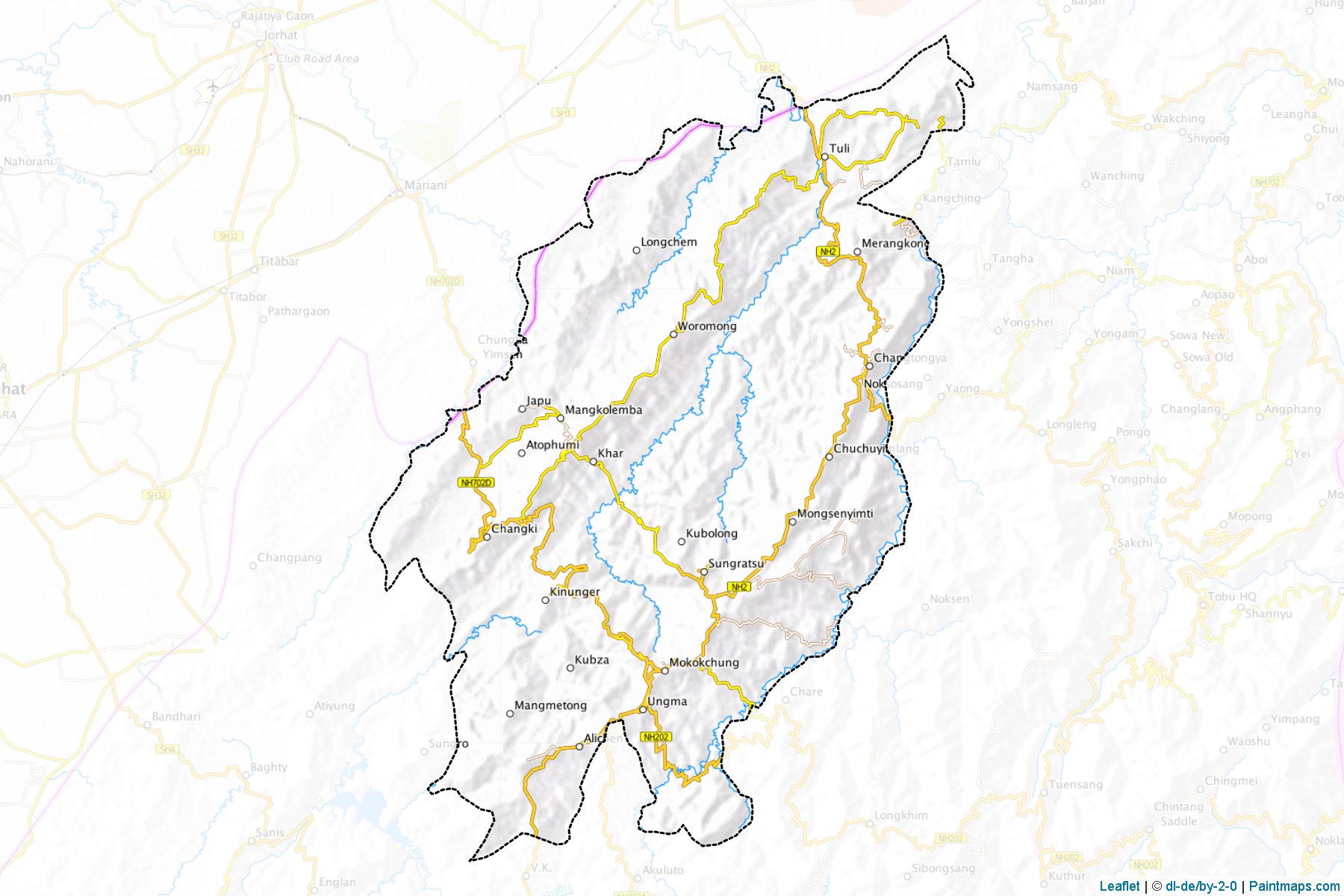 Mokokchung (Nagaland) Map Cropping Samples-1