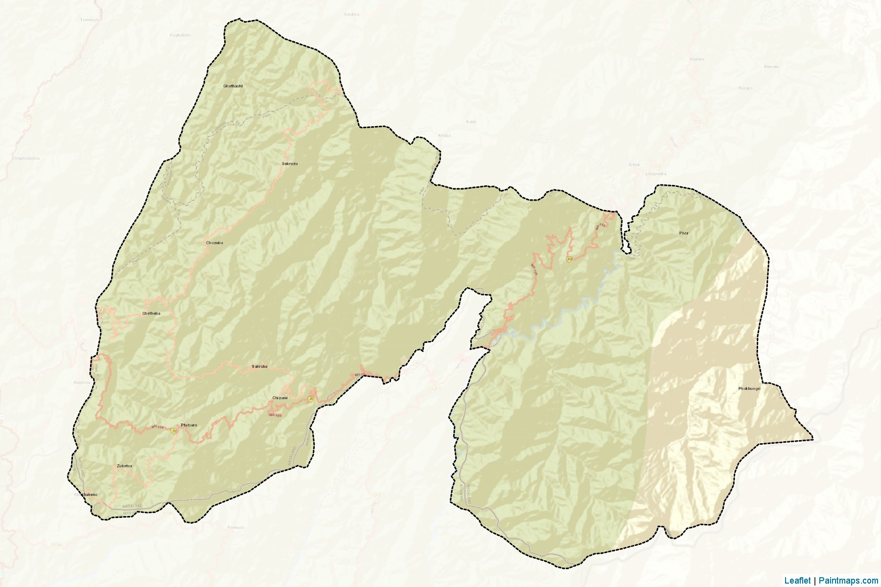 Phek (Nagaland) Map Cropping Samples-2