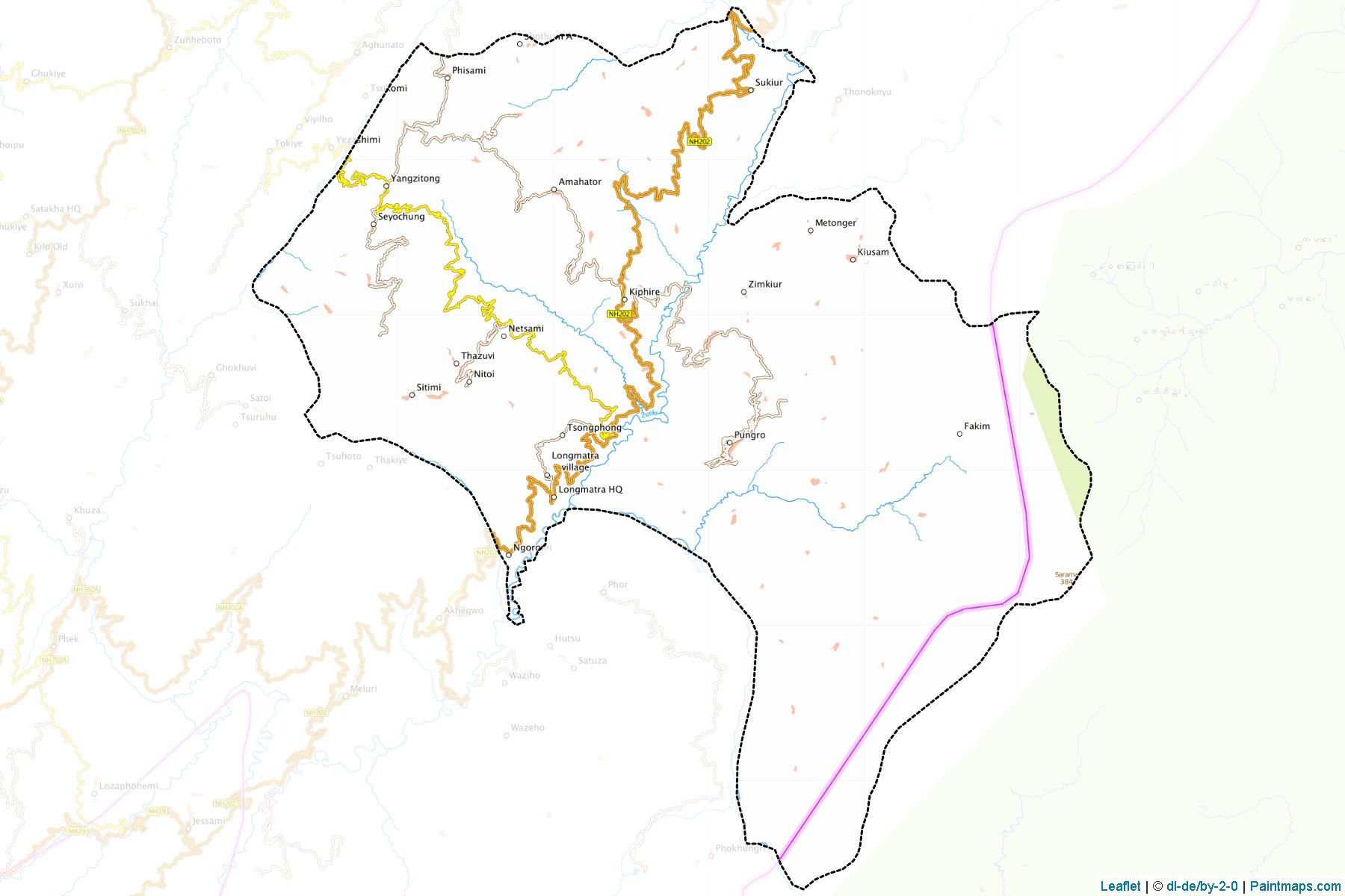 Muestras de recorte de mapas Kiphire (Nagaland)-1