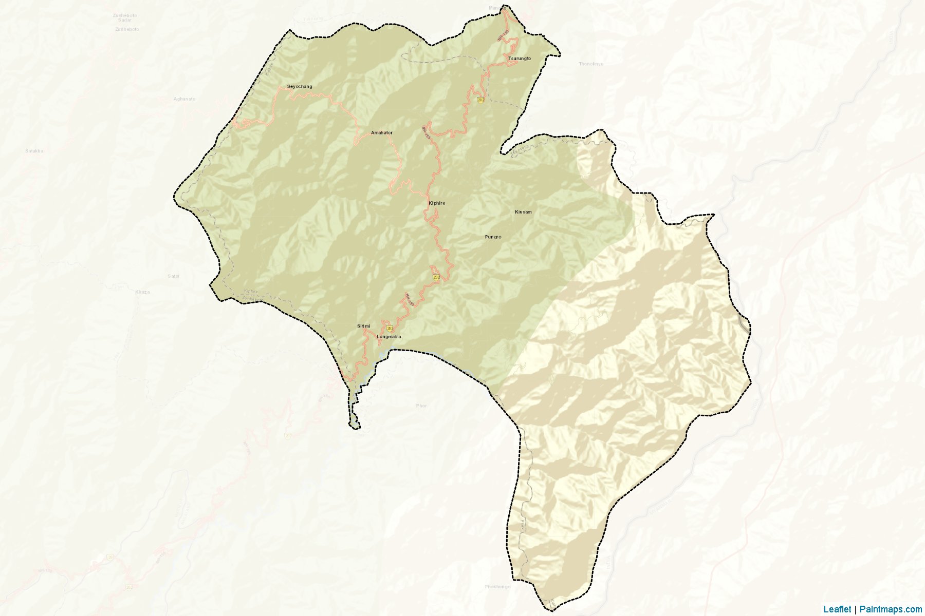 Muestras de recorte de mapas Kiphire (Nagaland)-2