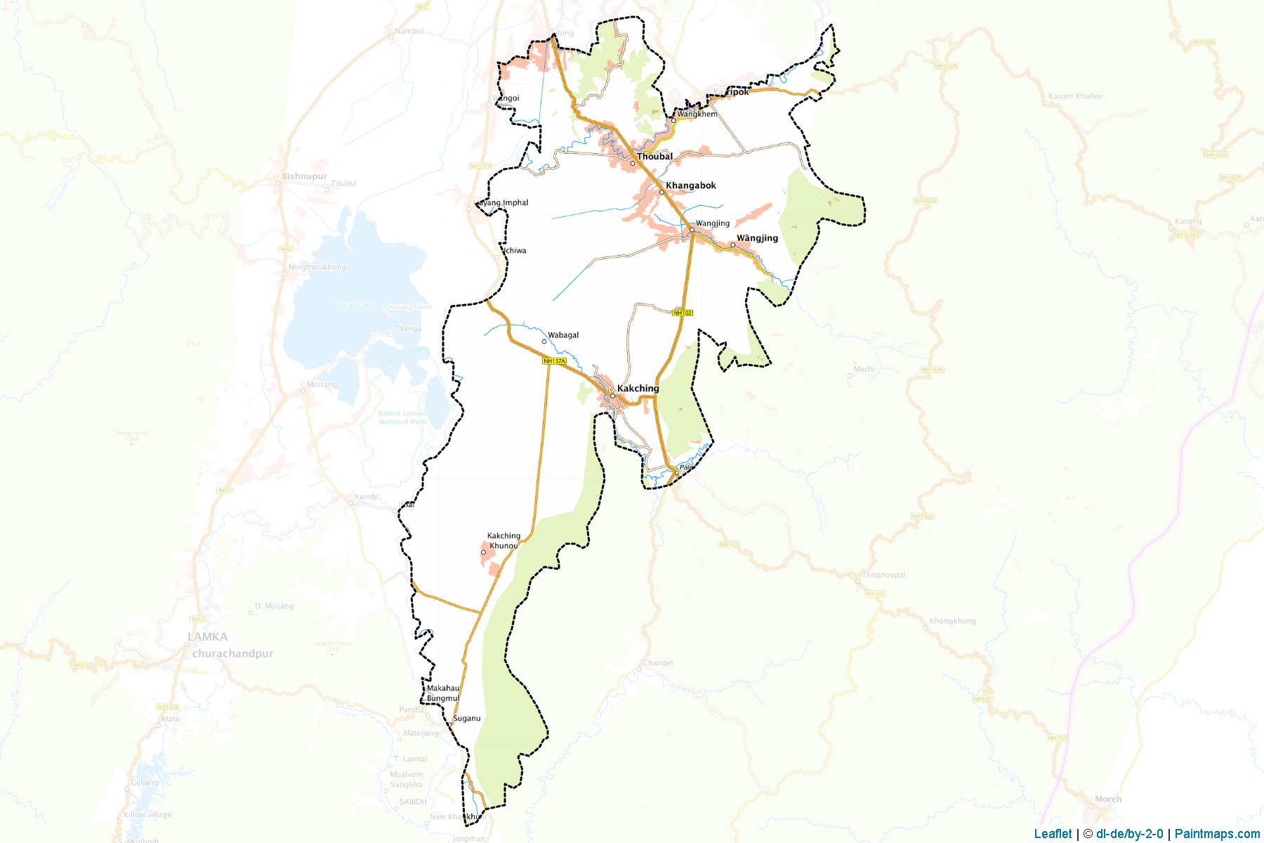 Muestras de recorte de mapas Thoubal (Manipur)-1