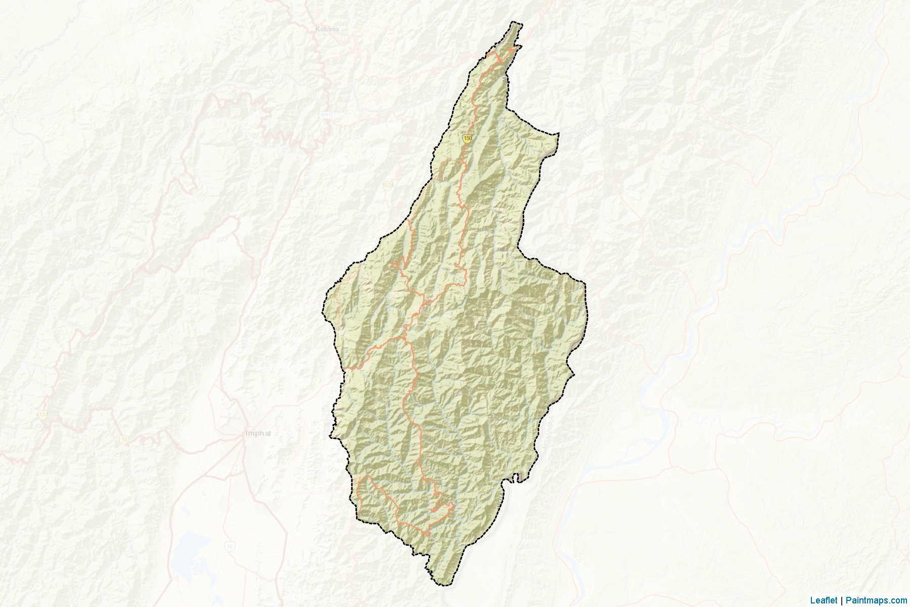 Muestras de recorte de mapas Ukhrul (Manipur)-2