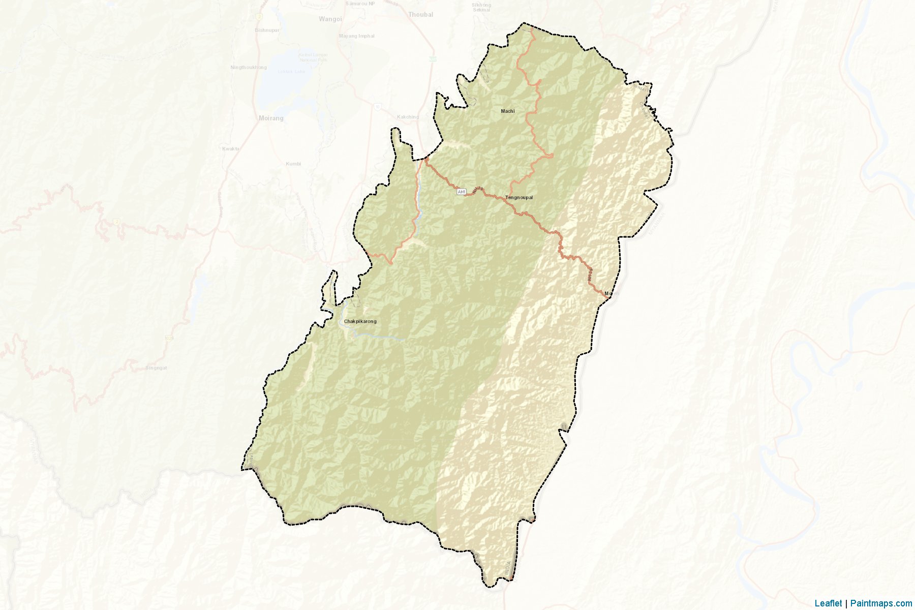 Muestras de recorte de mapas Chandel (Manipur)-2