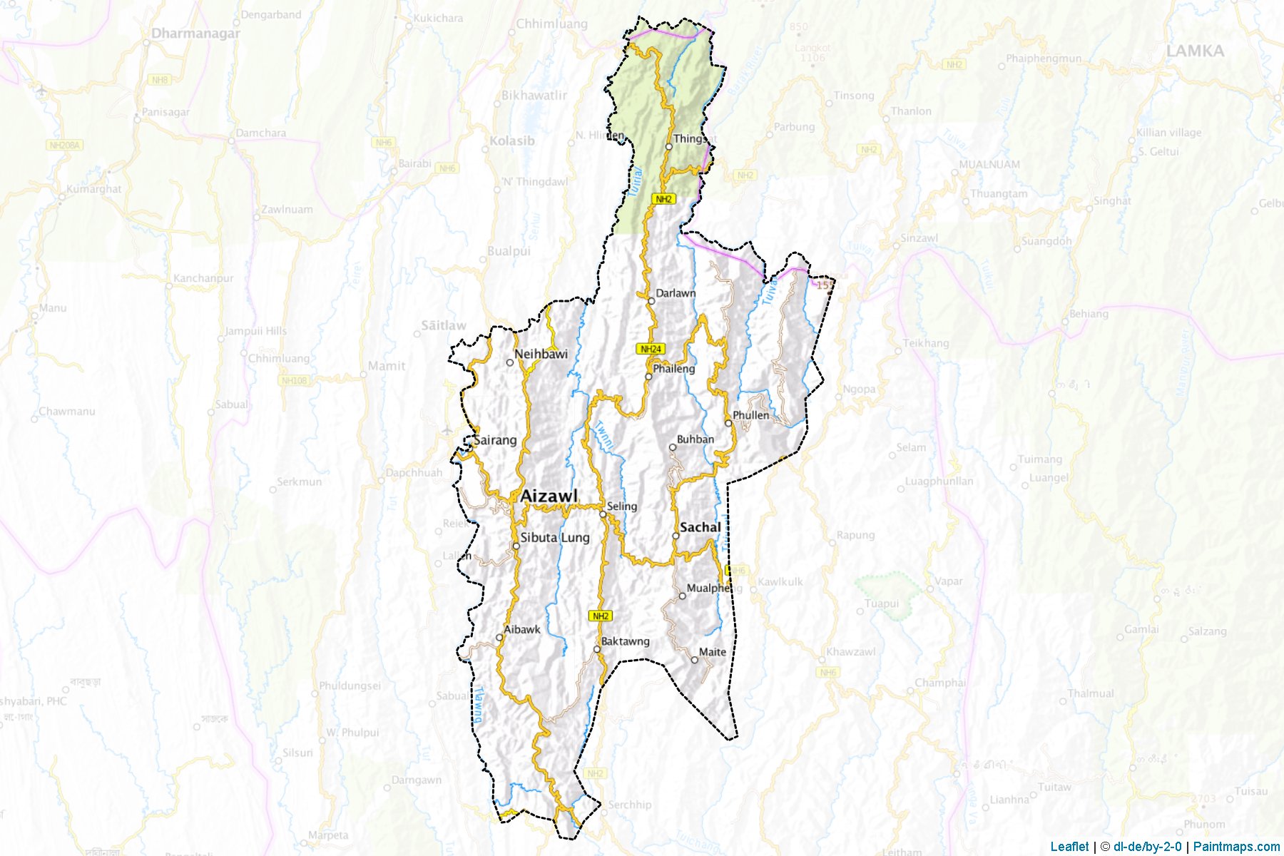 Aizawl (Mizoram) Map Cropping Samples-1