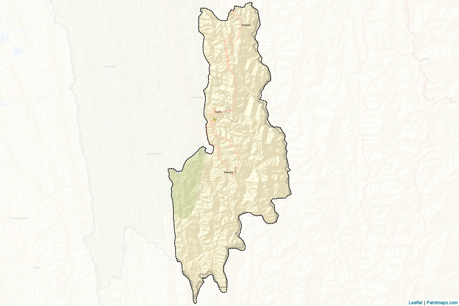 Saiha (Mizoram) Map Cropping Samples-2