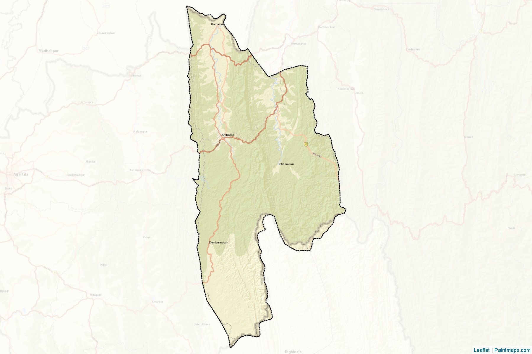 Dhalai (Tripura) Map Cropping Samples-2